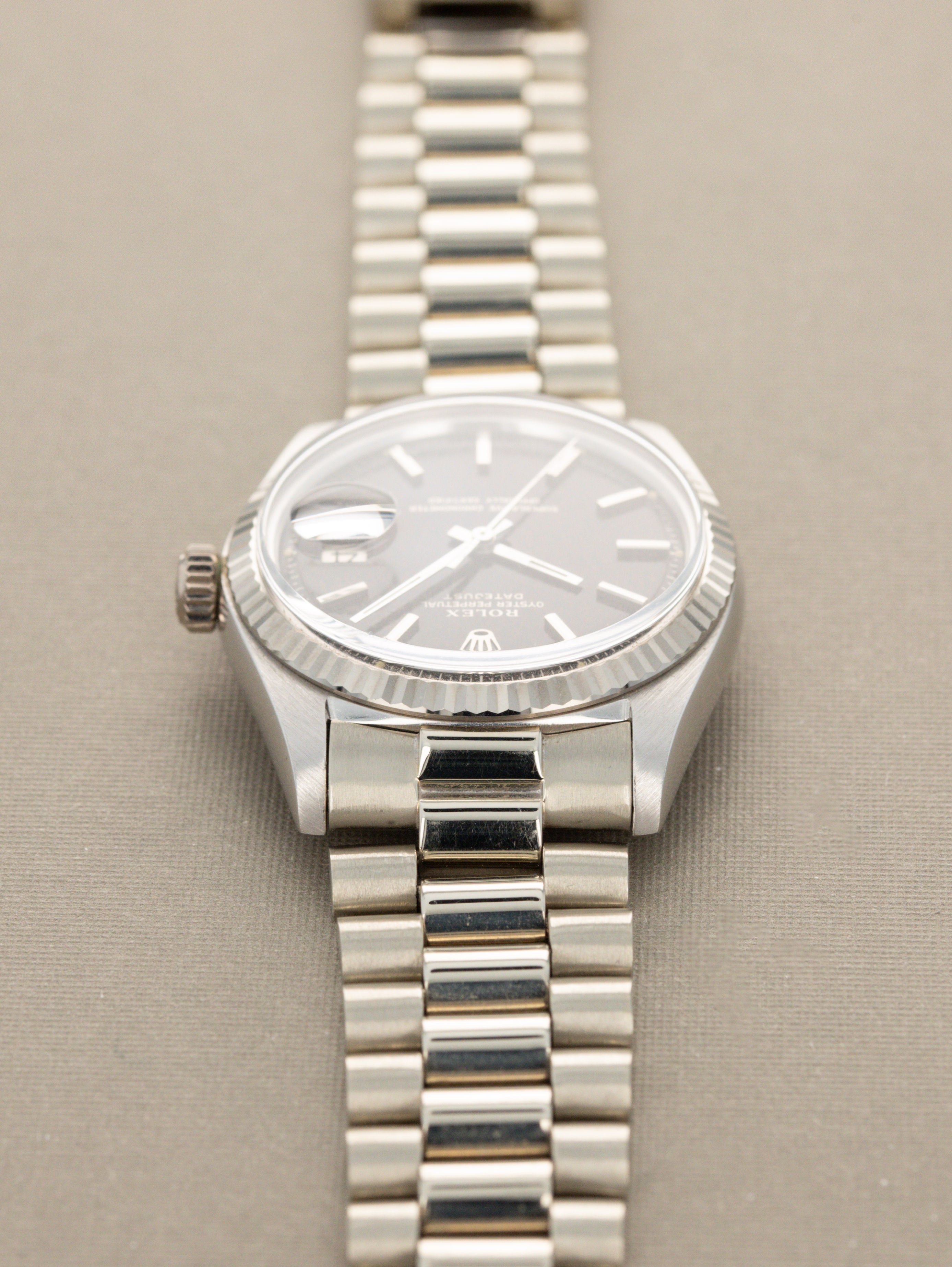 Rolex Datejust Ref. 1601/9 White Gold - Gilt 'Wood' Tropical Dial