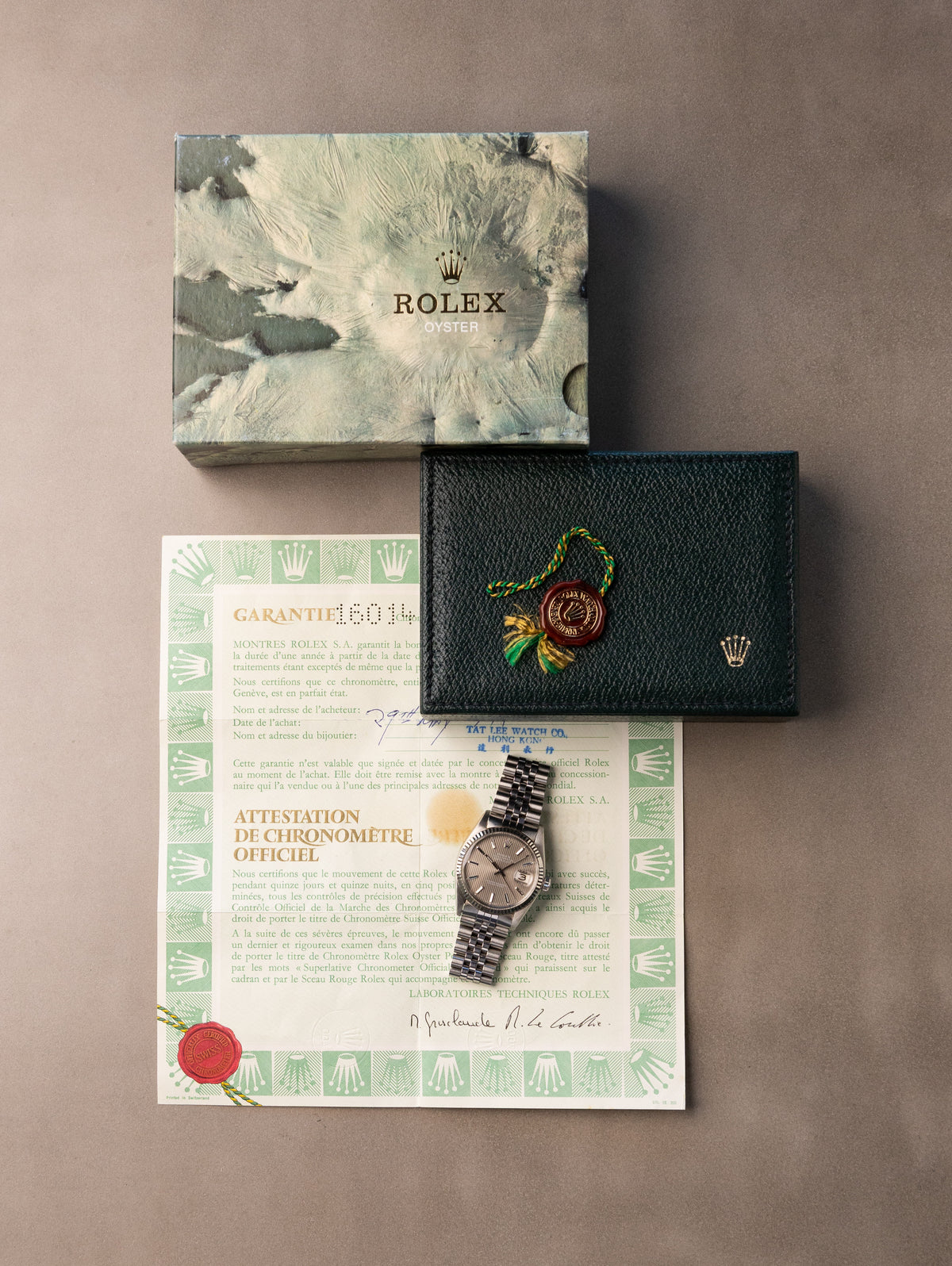Rolex Datejust Ref. 16014 - Grey 'Tapestry' Dial W/ Box & Papers