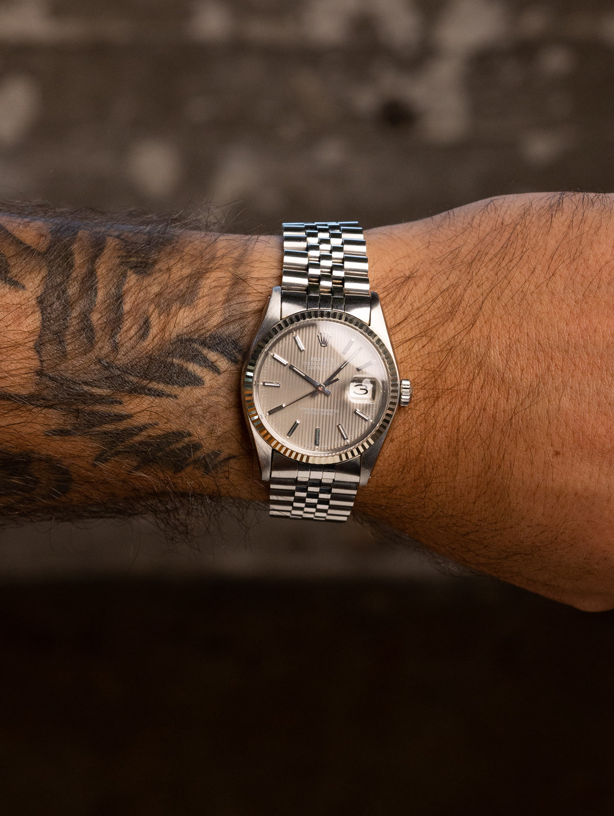 Rolex Datejust Ref. 16014 - Grey 'Tapestry' Dial W/ Box & Papers