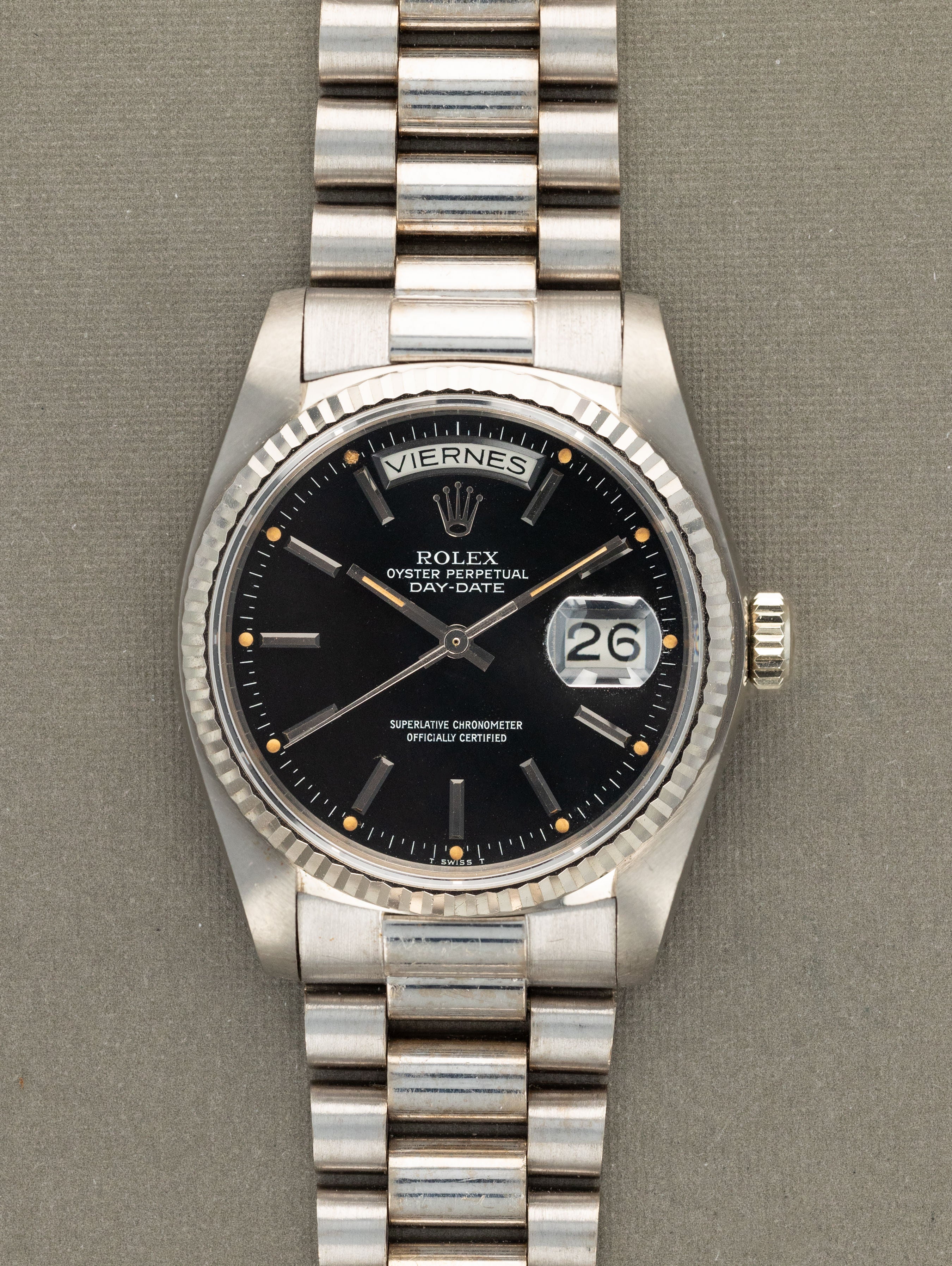 Rolex Day-Date Ref. 18039 - Black 'Pumpkin' Dial Unpolished