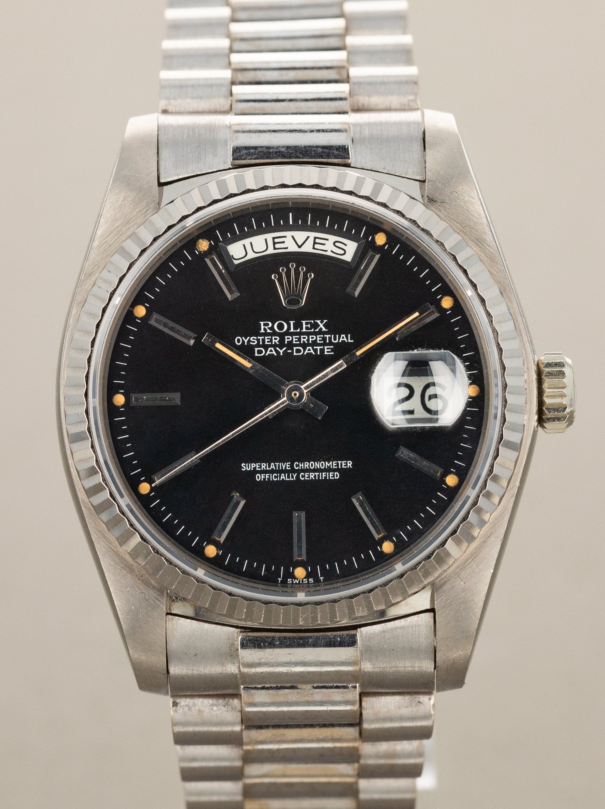 Rolex Day-Date Ref. 18039 - Black 'Pumpkin' Dial Unpolished