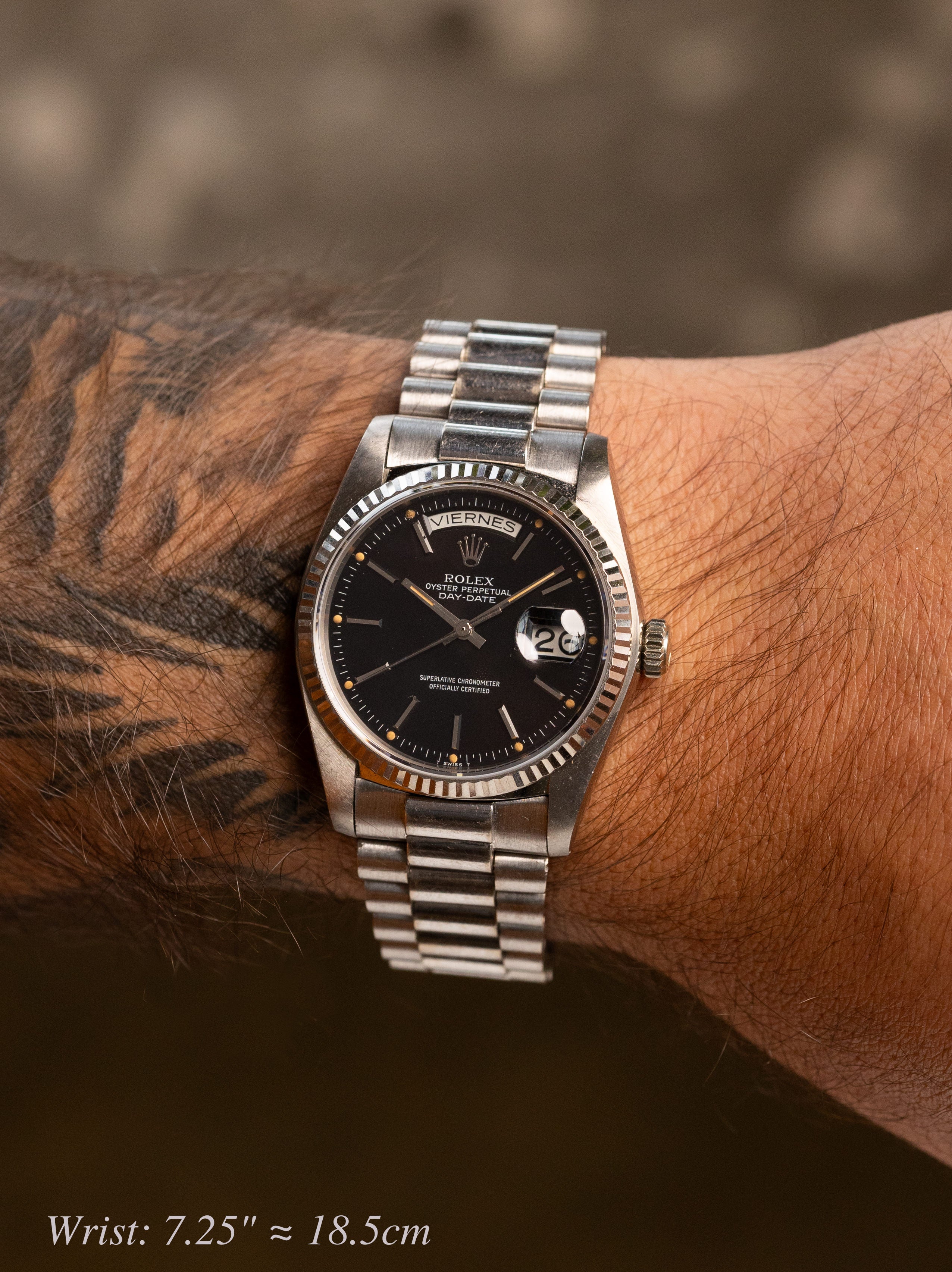 Rolex Day-Date Ref. 18039 - Black 'Pumpkin' Dial Unpolished