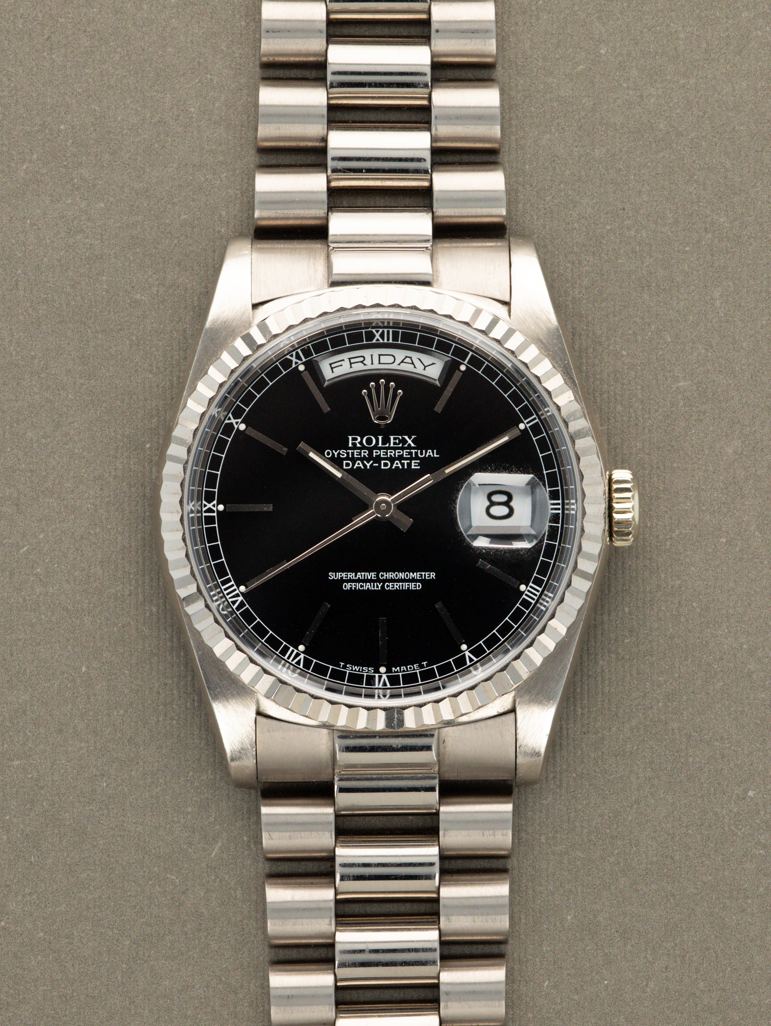 Rolex Day-Date Ref. 18239 - 'Double Quickset' Black Dial Unpolished