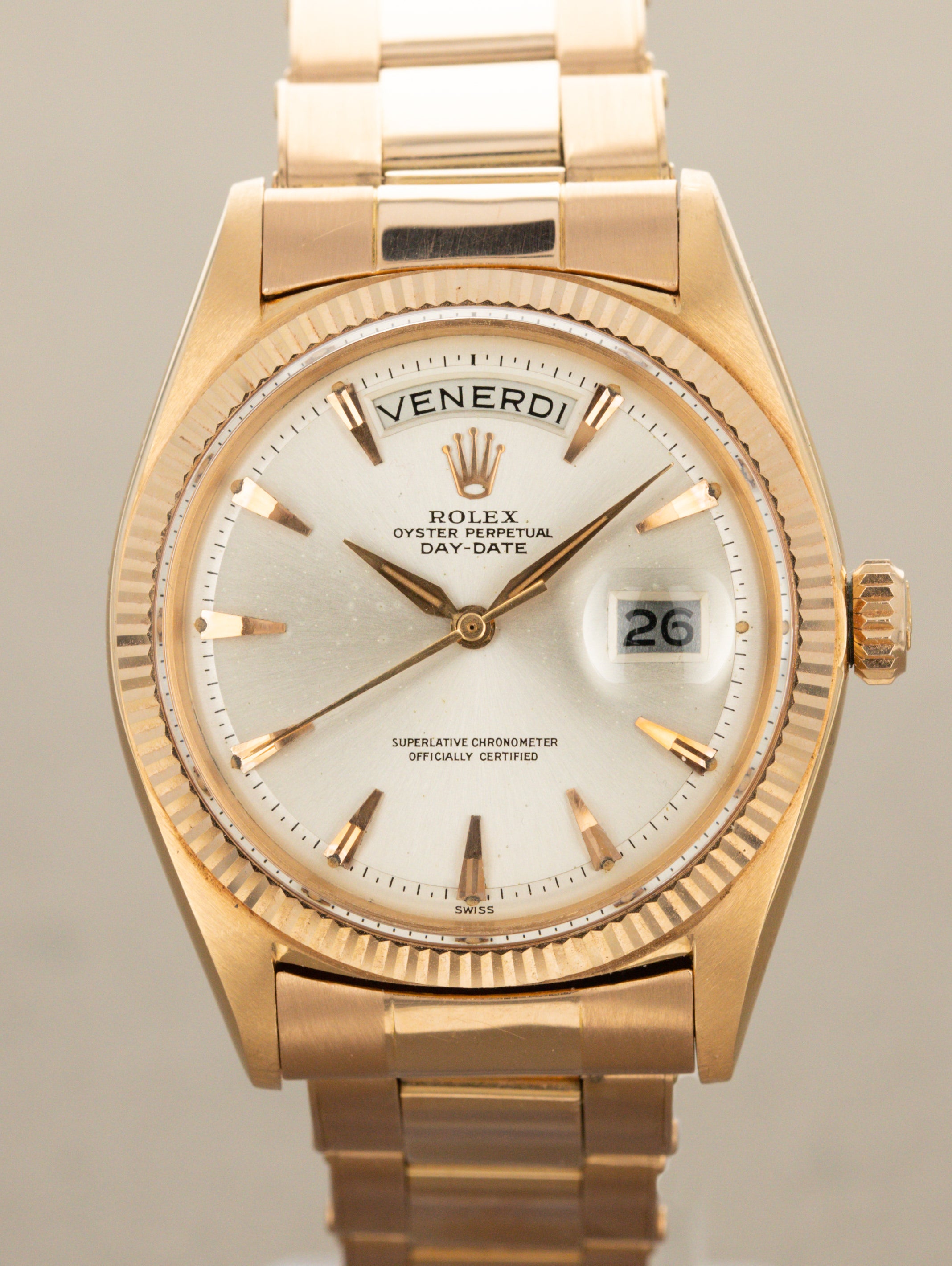 Rolex Day-Date Ref. 1803 - Rose Gold w/ Silver 'Claw' Dial LNOS w/ Caseback Sticker