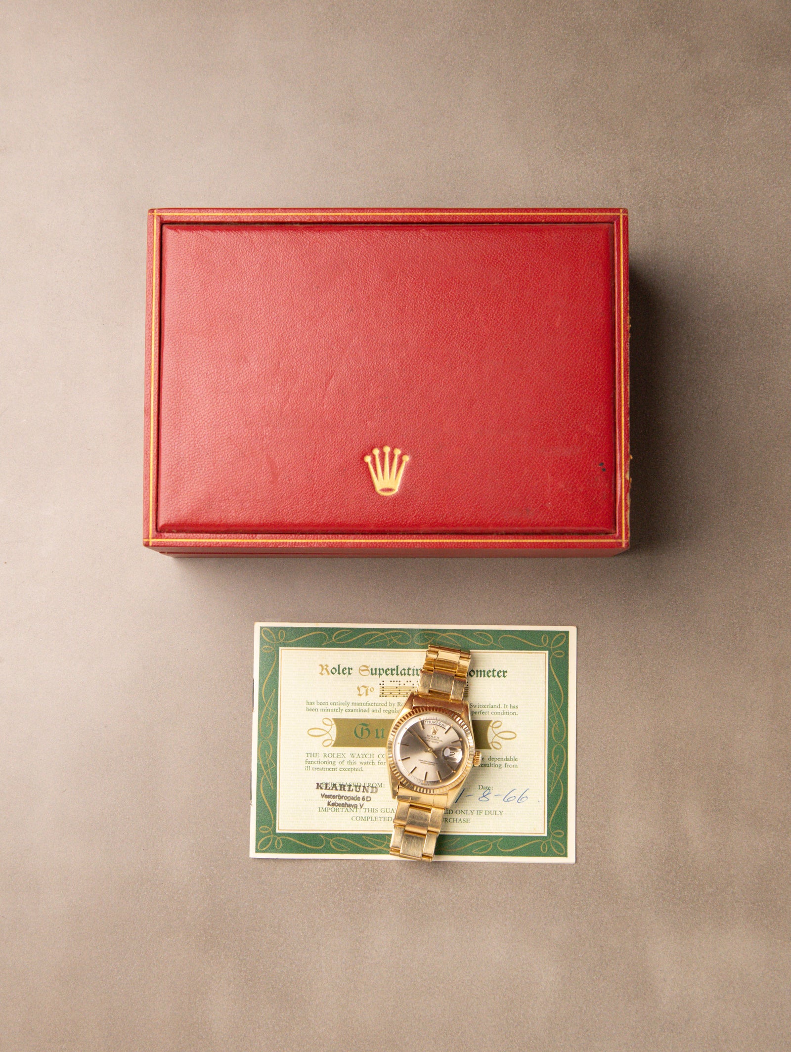 Rolex Day-Date Ref. 1803 - Sunburst Grey Dial w/ Box & Papers