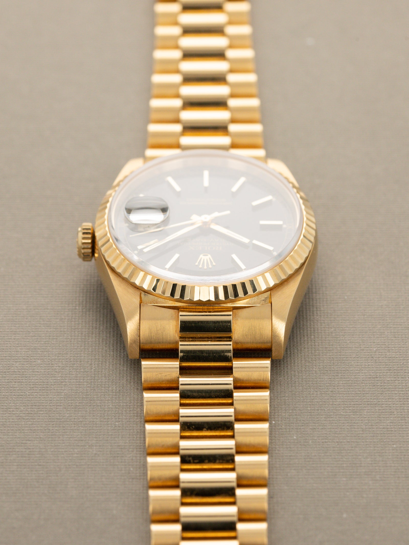 Rolex Day-Date Ref. 18238 - Black 'Sunburst' Dial Unpolished W/ Box & Papers