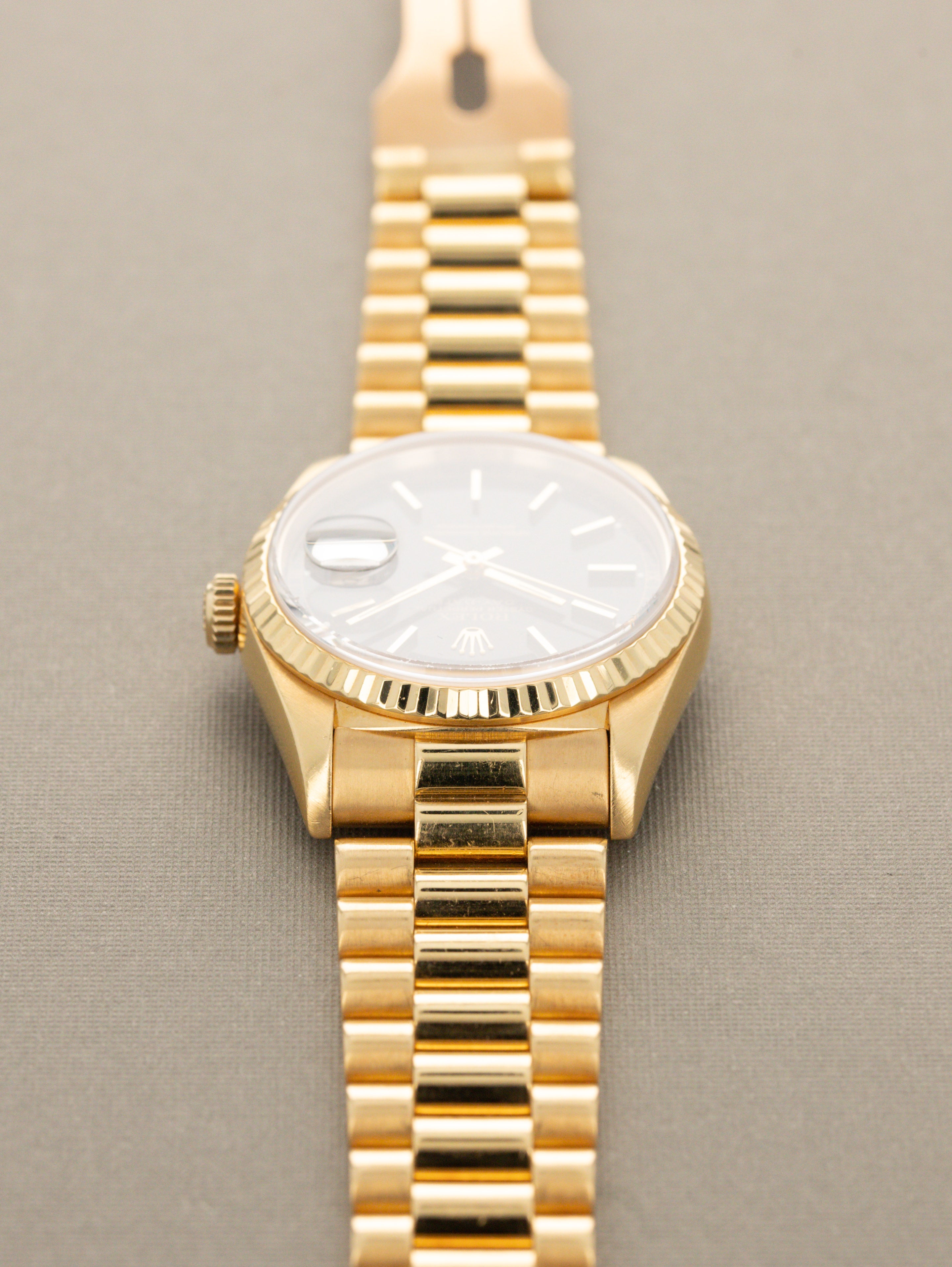 Rolex Day-Date Ref. 18238 - Black 'Sunburst' Dial W/ Rolex Service Card