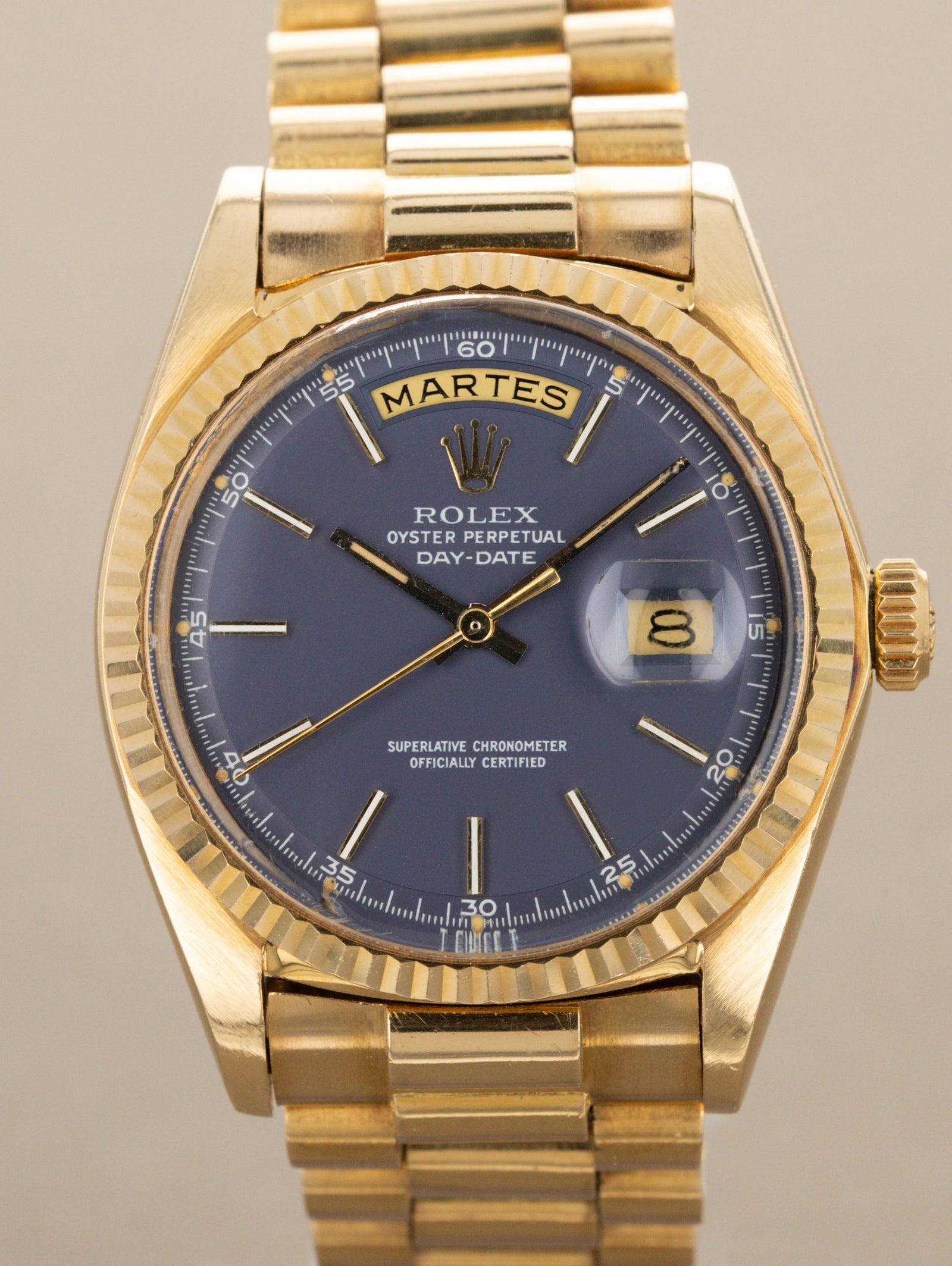 Rolex Day-Date Ref. 1803 - Satin Blue Dial Unpolished