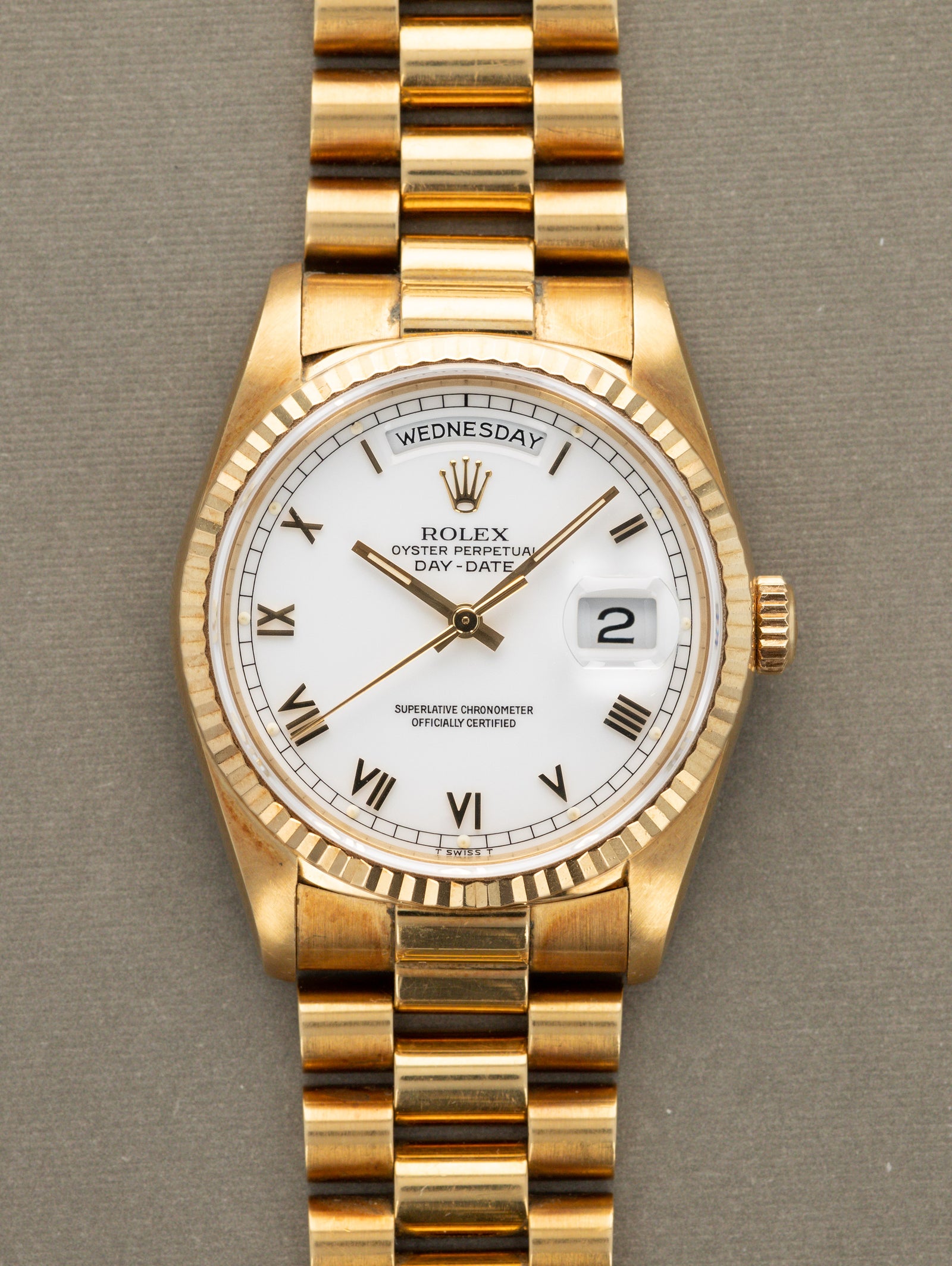 Rolex Day-Date Ref. 18238 - White 'Roman' Dial Unpolished