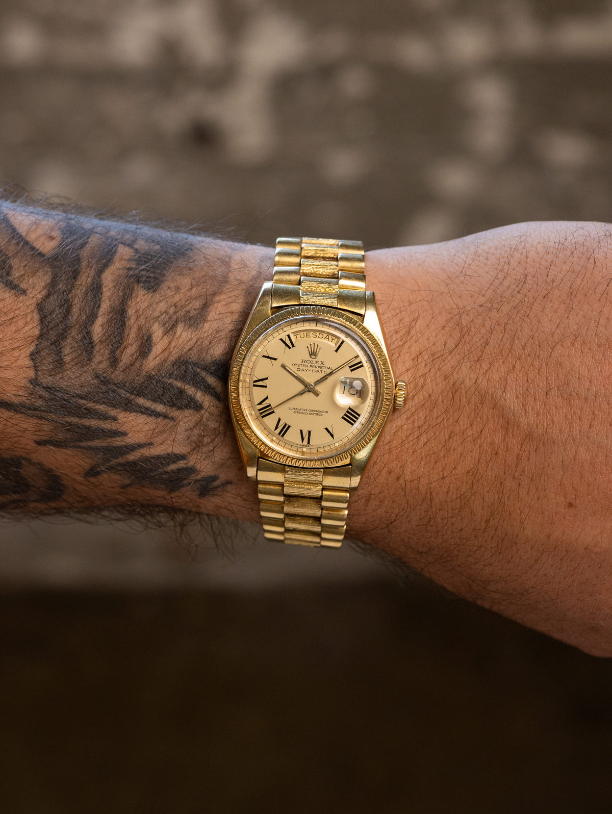 Rolex Day-Date Ref. 1807 'Bark' - Satin Champagne 'Buckley' Dial Unpolished