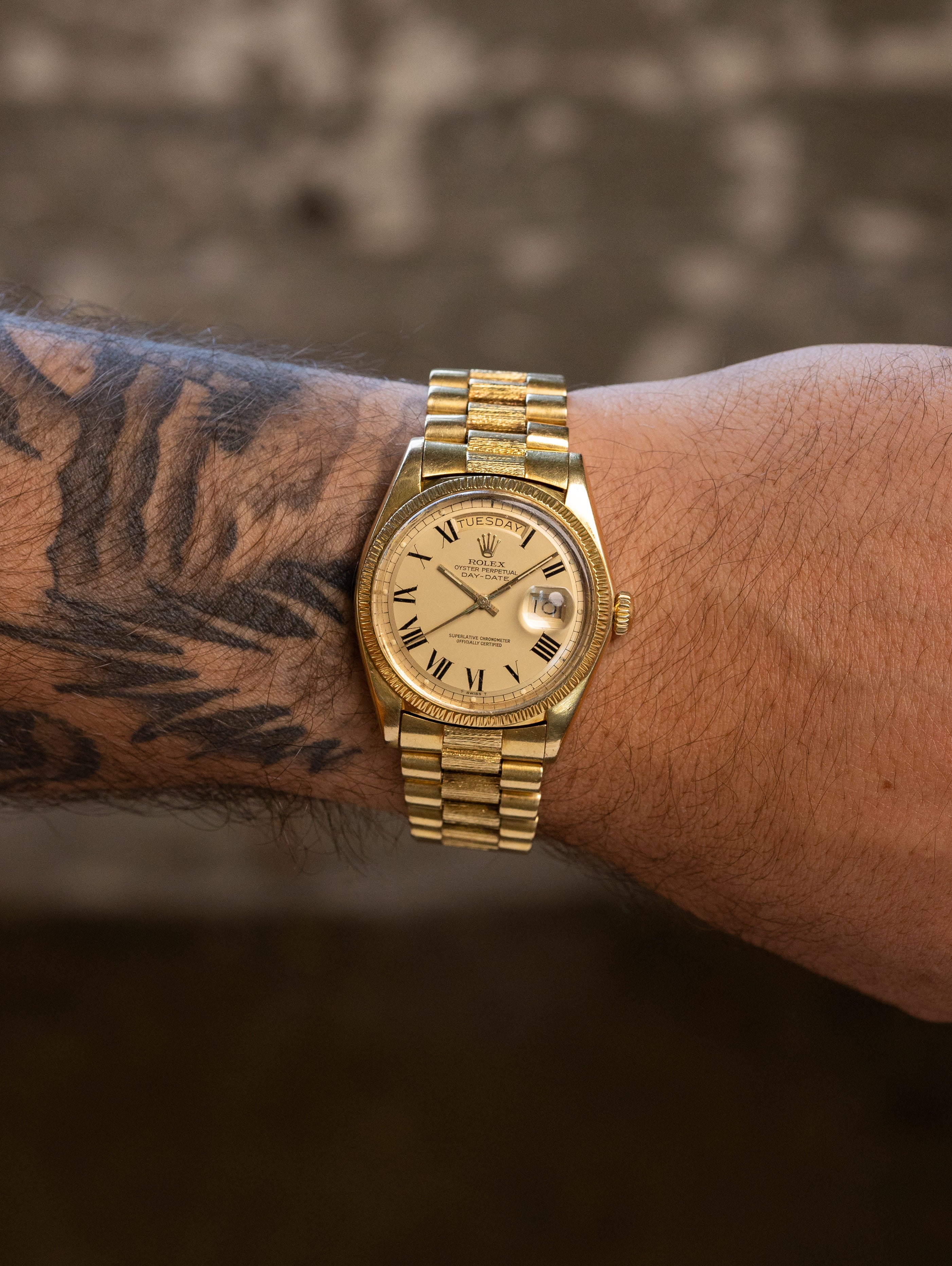 Rolex Day-Date Ref. 1807 'Bark' - Satin Champagne 'Buckley' Dial Unpolished