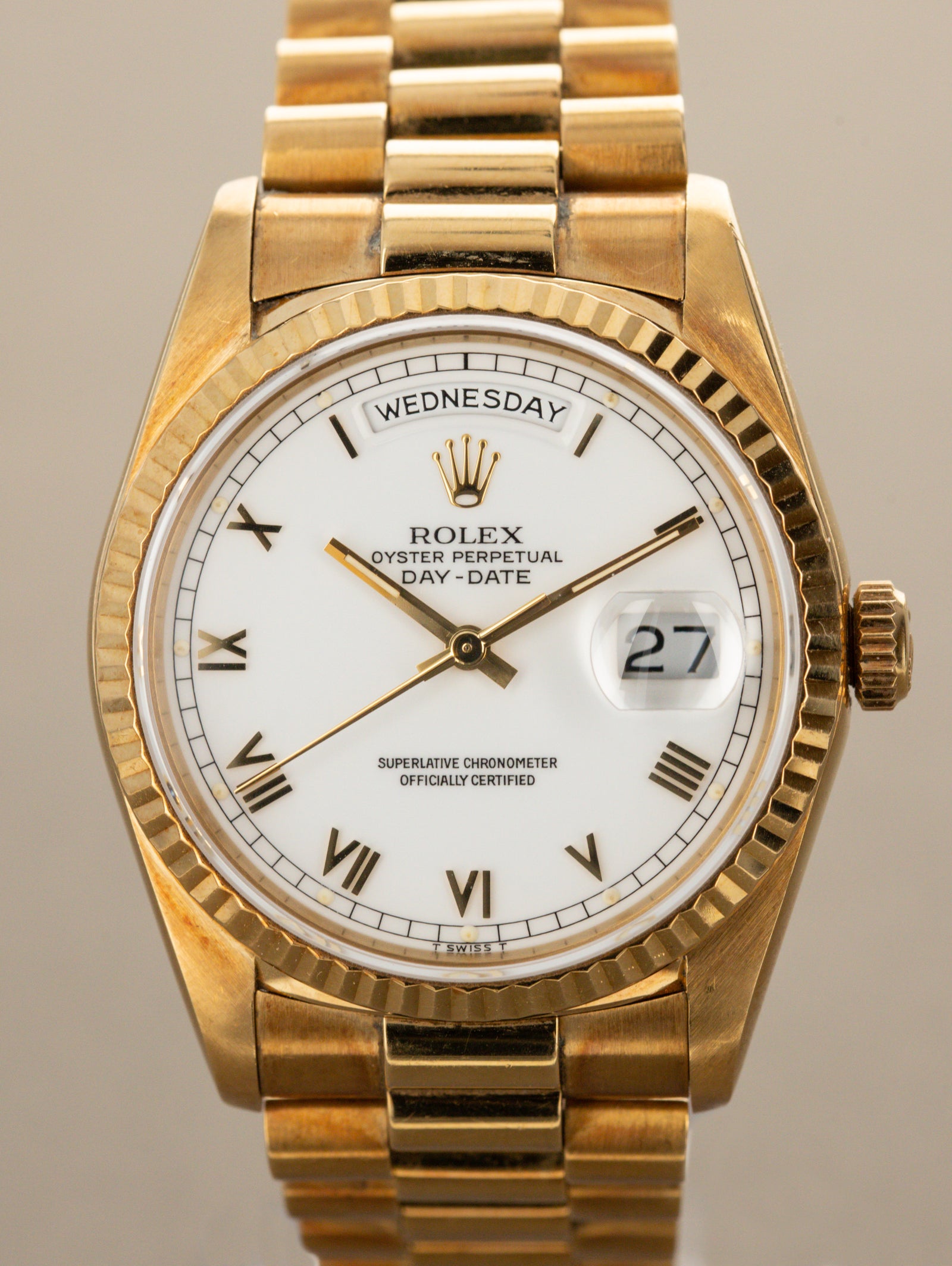 Rolex Day-Date Ref. 18238 - White 'Roman' Dial Unpolished