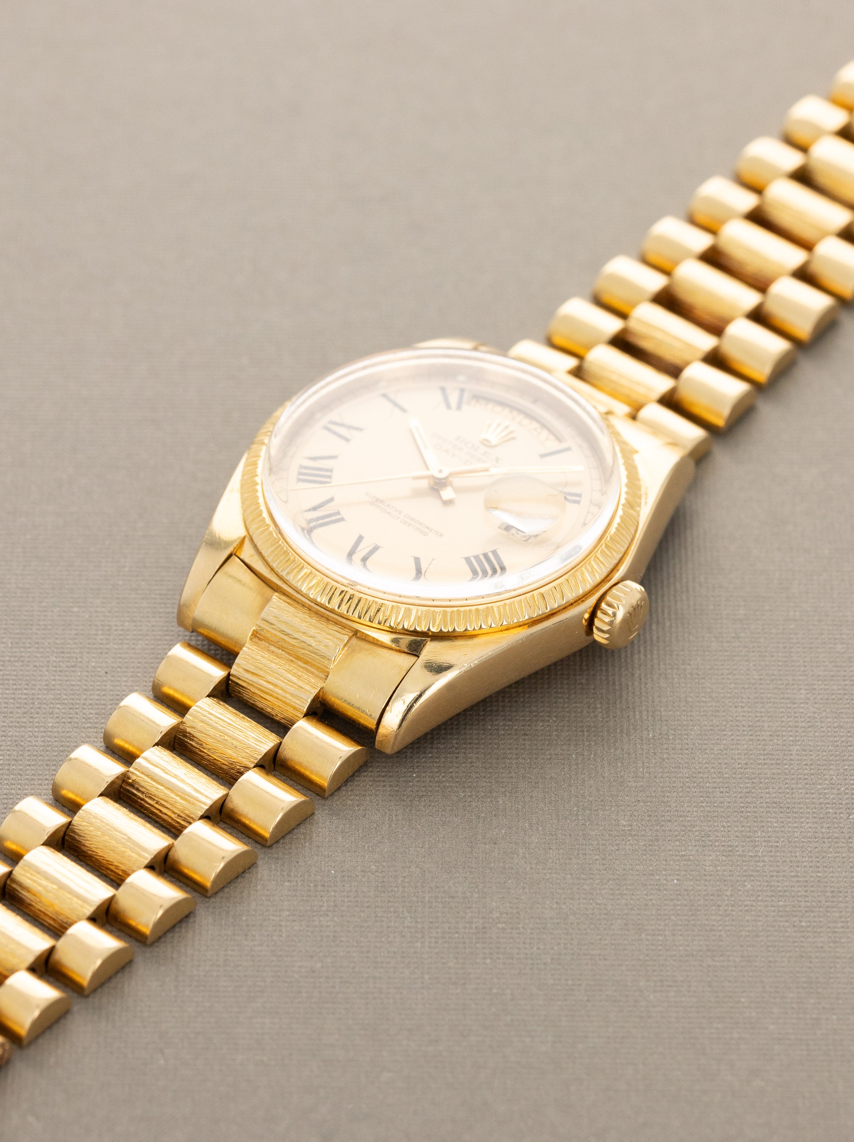 Rolex Day-Date Ref. 1807 'Bark' - Satin Champagne 'Buckley' Dial Unpolished