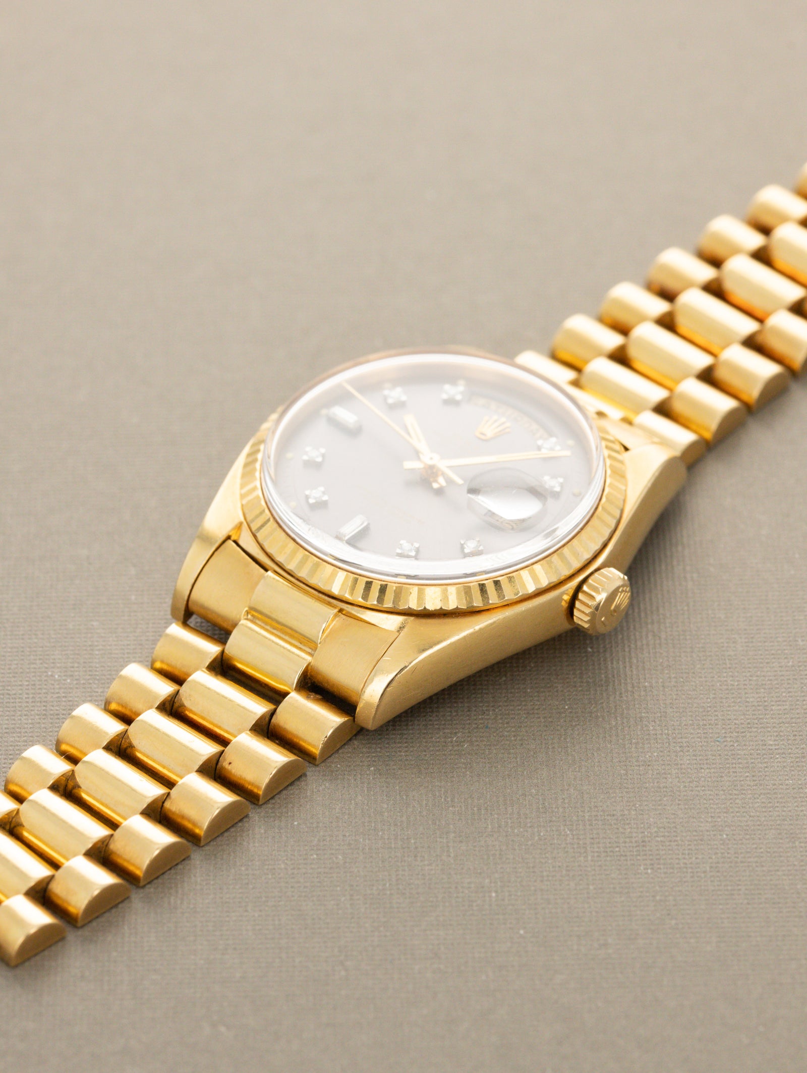 Rolex Day-Date Ref. 1803 - Sunburst Grey 'Sigma' Dial W/ Diamond Indices Unpolished