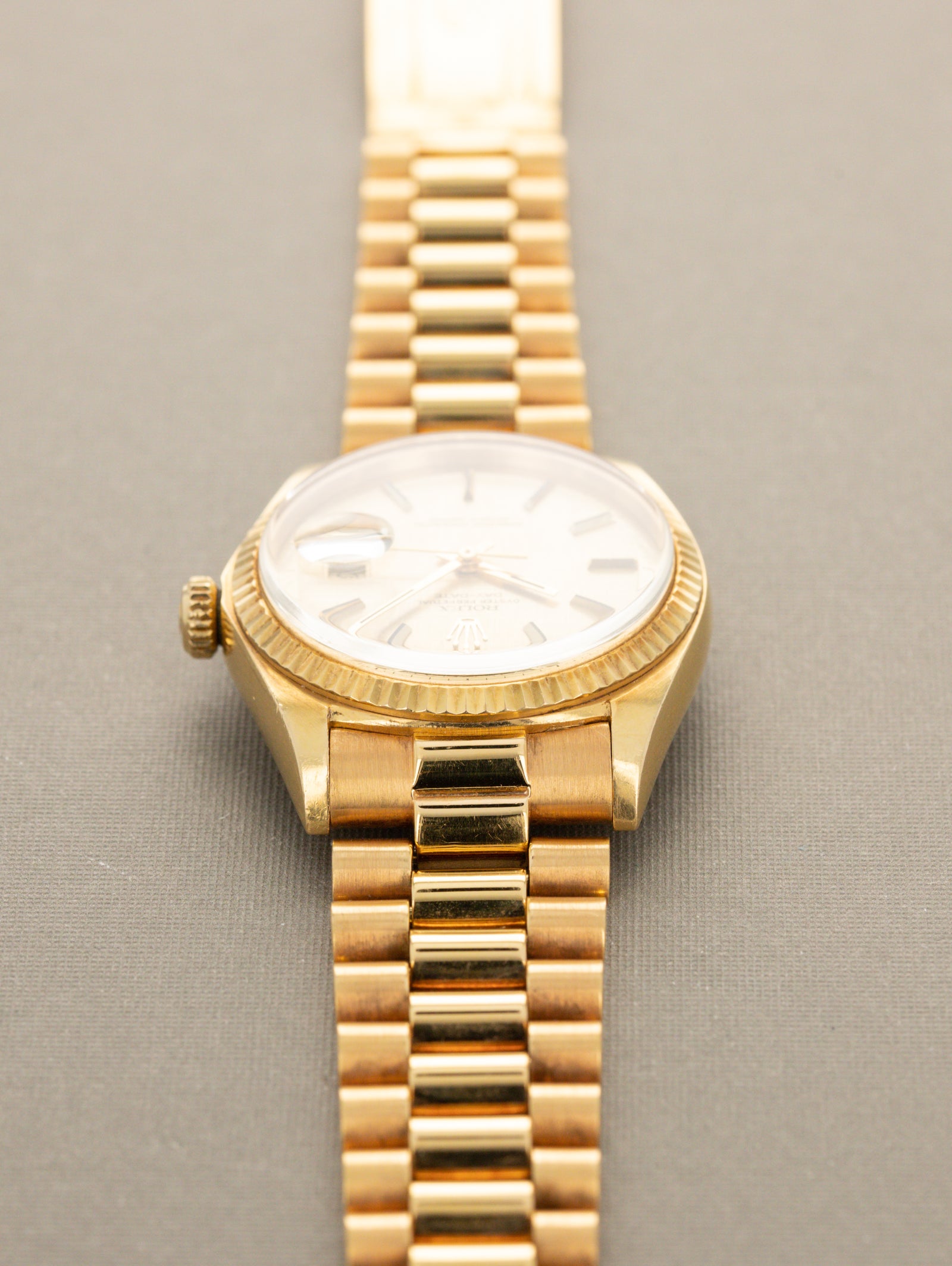 Rolex Day-Date Ref. 1803 - Champagne 'Linen Non-Luminous' Dial Unpolished W/ Box & Papers