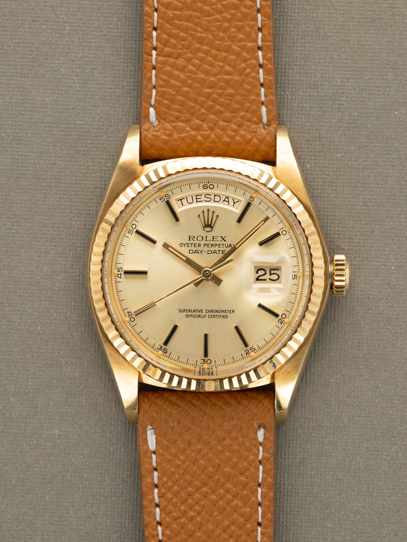Rolex Day-Date Ref. 1803 - Sunburst Champagne Dial w/ Box & Papers Unpolished