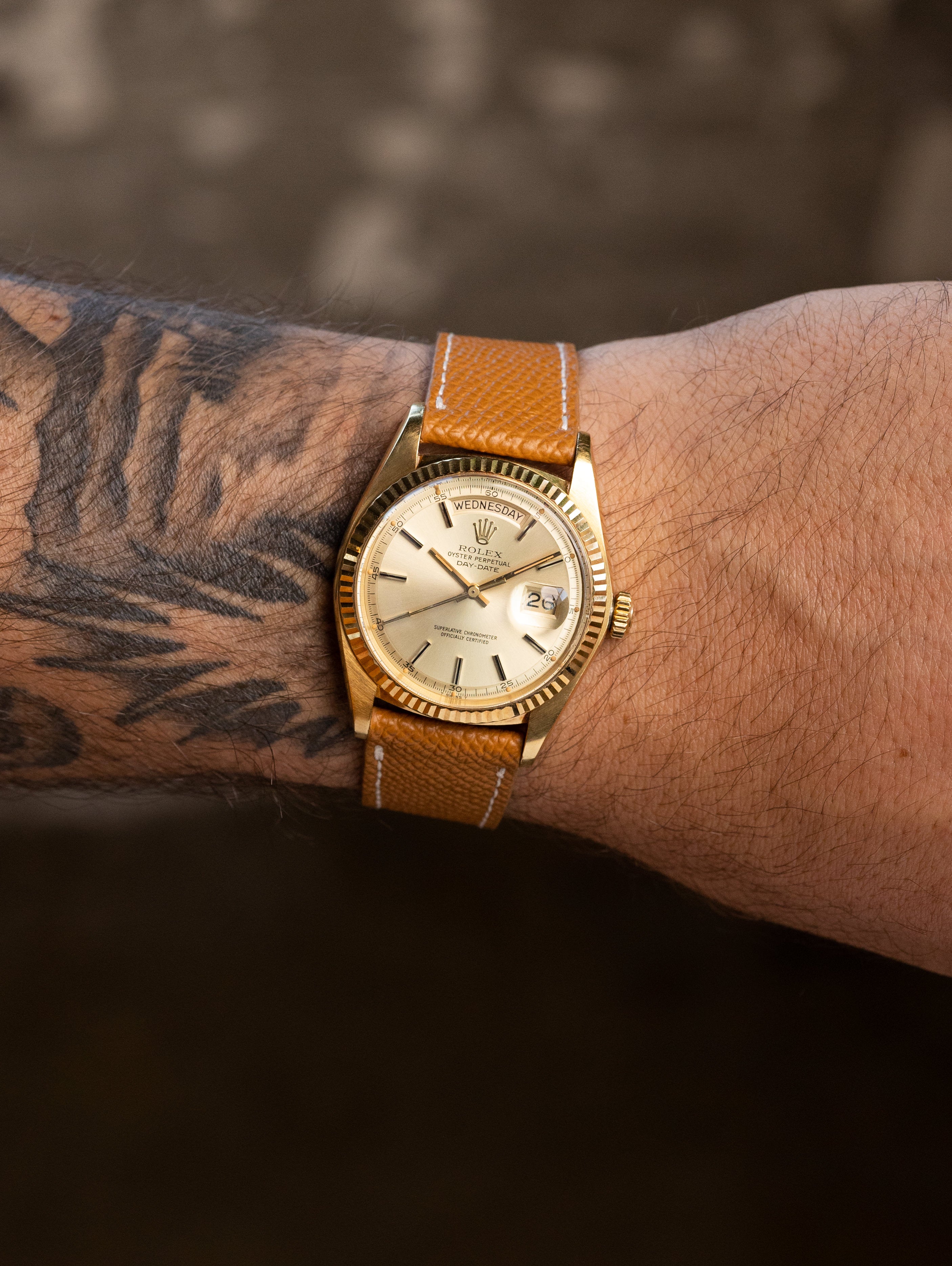 Rolex Day-Date Ref. 1803 - Sunburst Champagne Dial w/ Box & Papers Unpolished