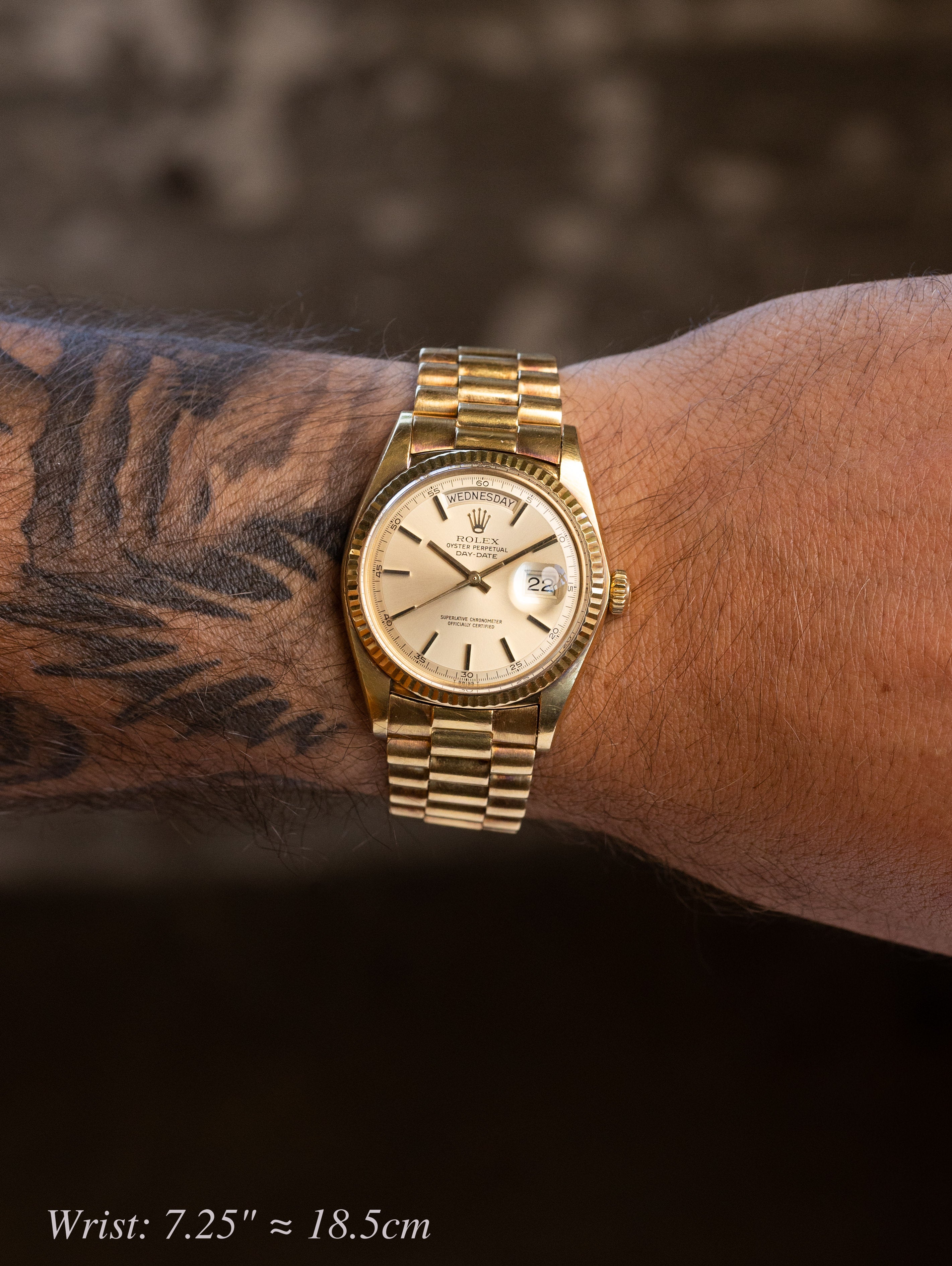Rolex Day-Date Ref. 1803 - Non-Luminous Sunburst Champagne Dial w/ Box Papers Unpolished