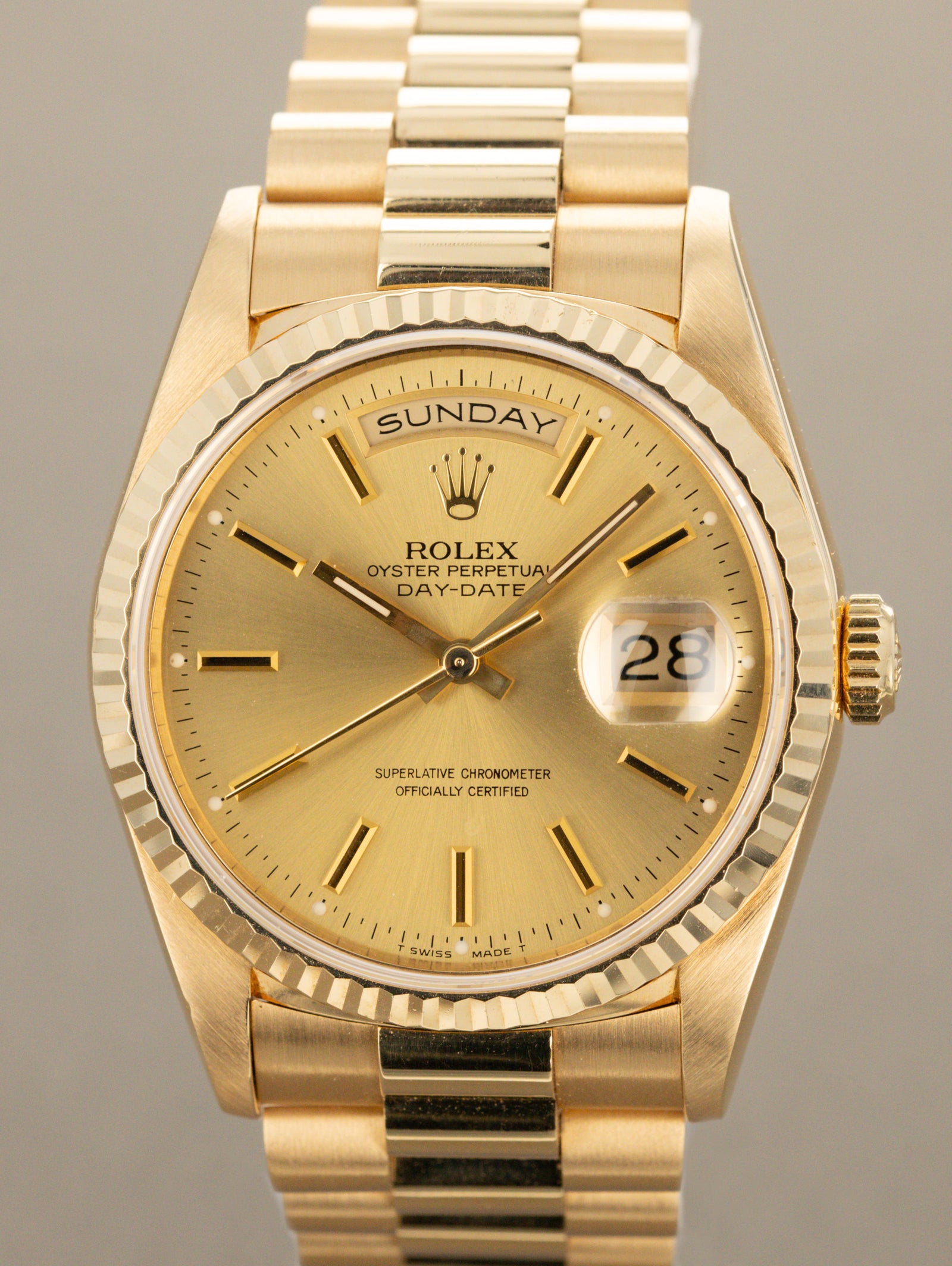 Rolex Day-Date Ref. 18238 - Sunburst Champagne Dial 'Texas Timex' W/ Caseback Sticker