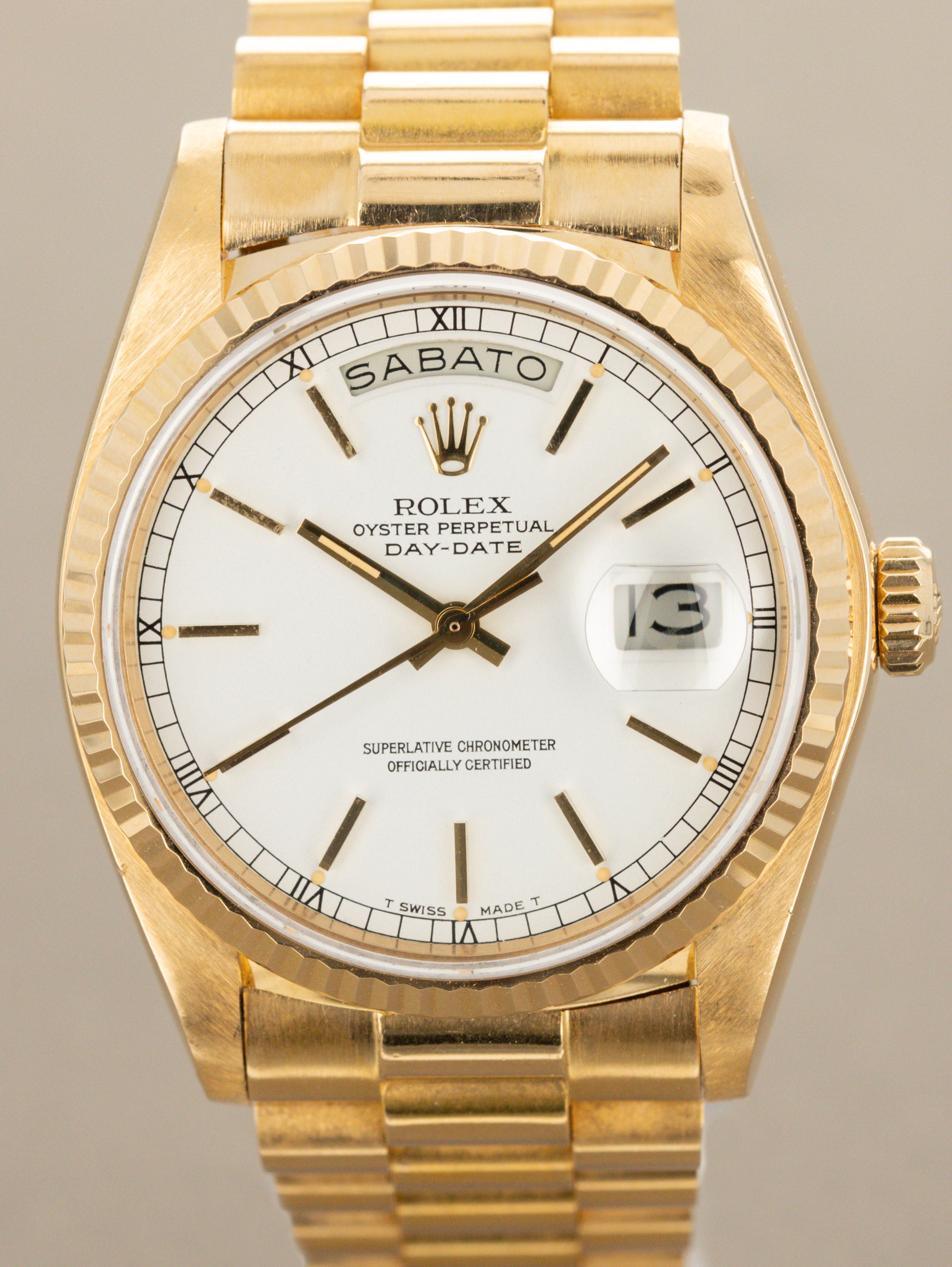Rolex Day-Date Ref. 18038 - Matte White Dial Unpolished