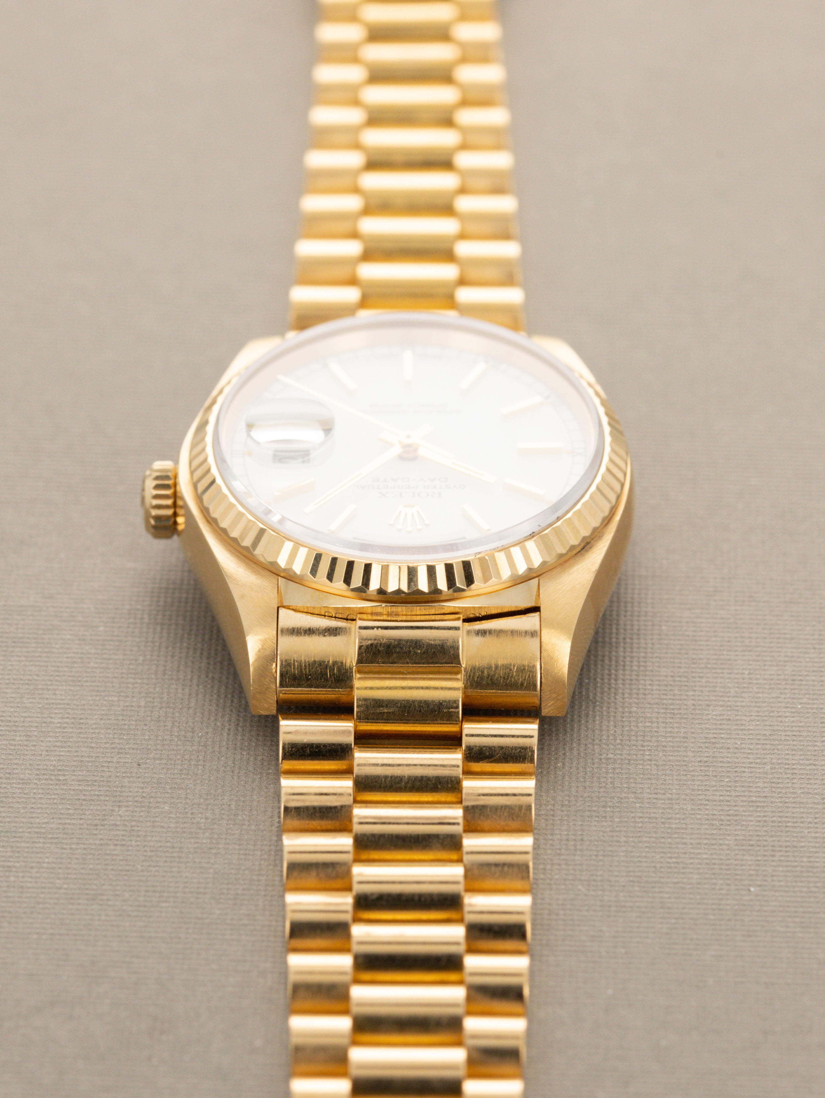 Rolex Day-Date Ref. 18038 - Matte White Dial Unpolished