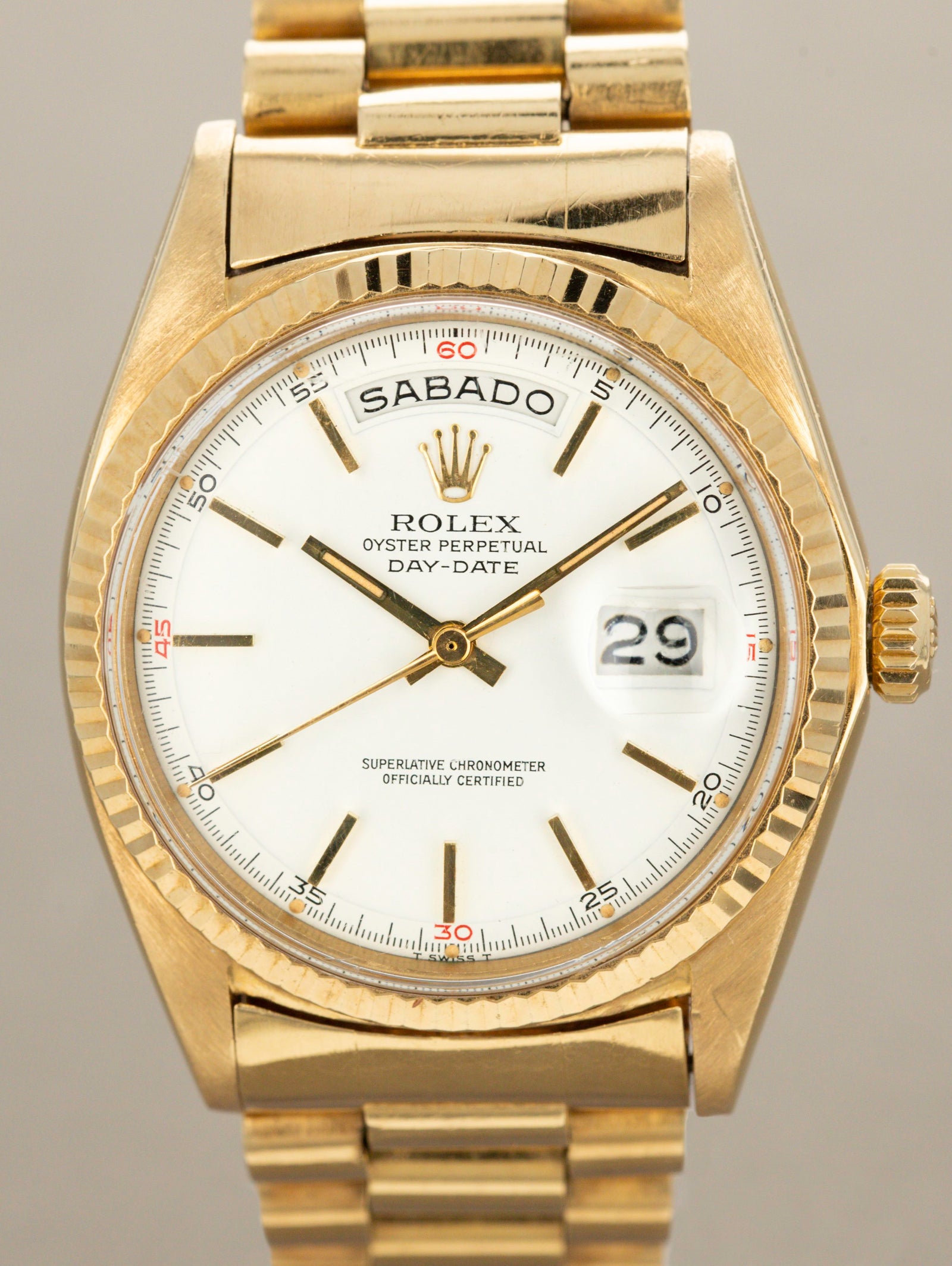 Rolex Day-Date Ref. 1803 - Red Quarters Dial with Papers