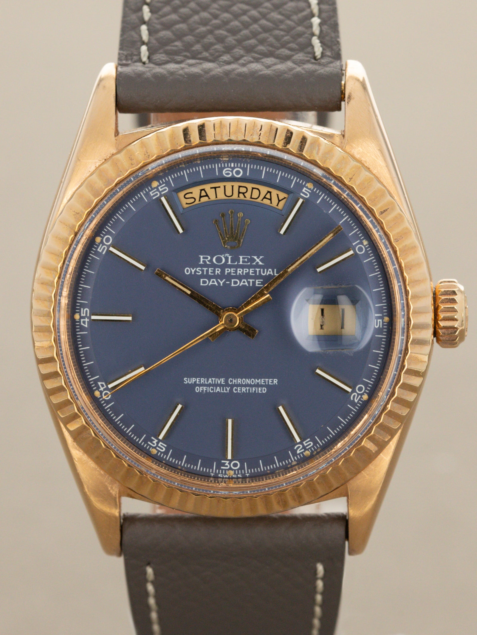 Rolex Day-Date Ref. 1803 Rose Gold - Satin Blue Dial