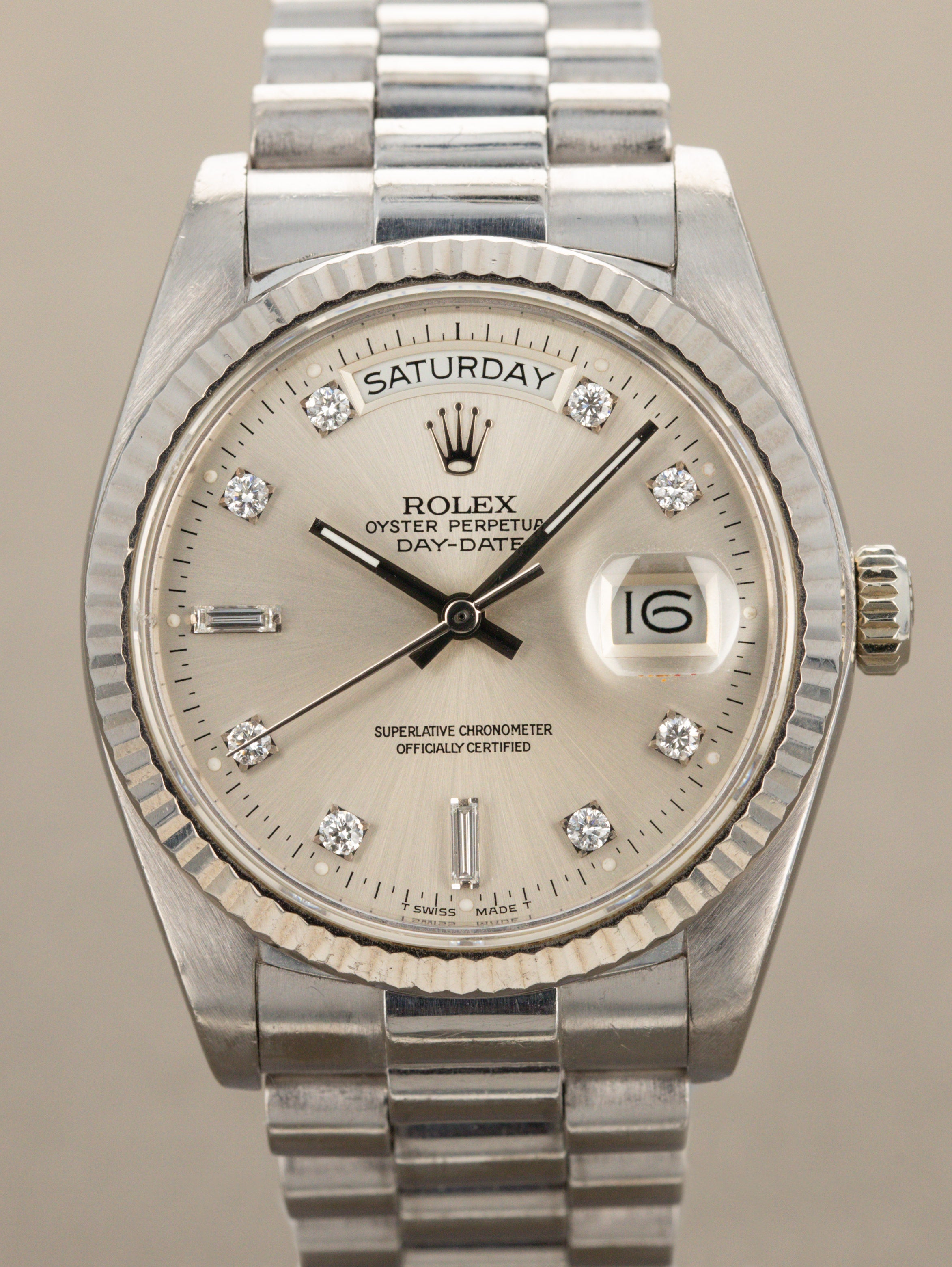 Rolex Day-Date Ref. 18039 - Silver 'Diamond' Dial