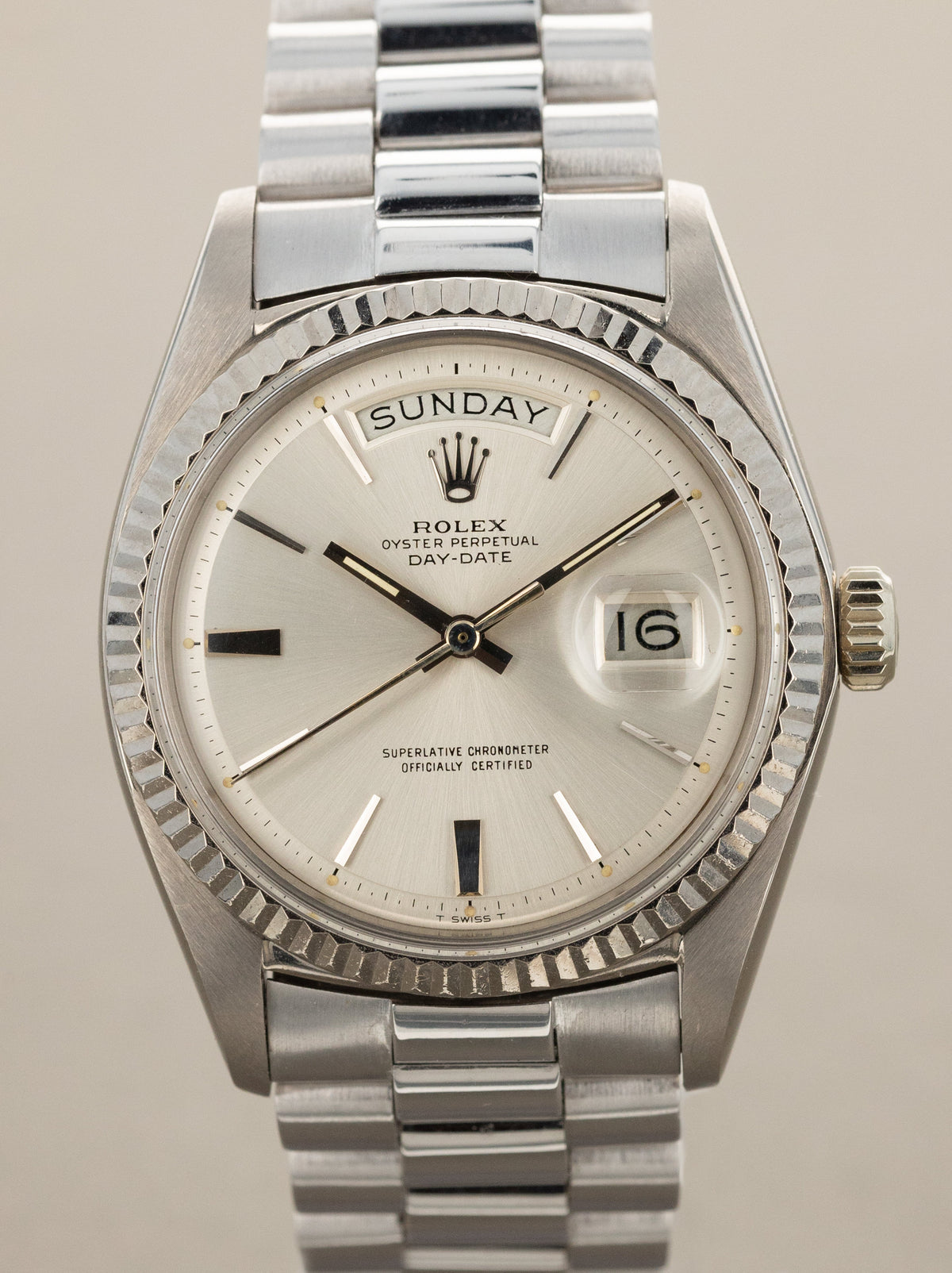 Rolex Day-Date Ref. 1803/9 - Sunburst Silver 'Doorstop' Dial w/ 'Big Logo' Bracelet