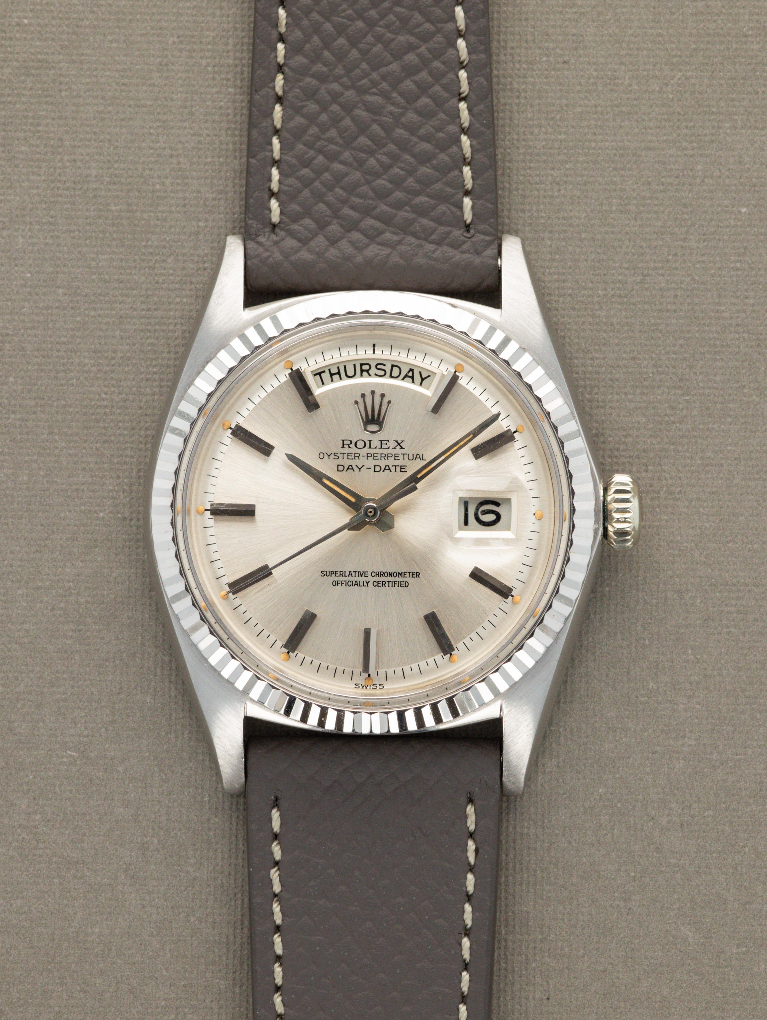 Rolex Day-Date Ref. 1803/9 - Sunburst Silver 'Swiss Only' Dial