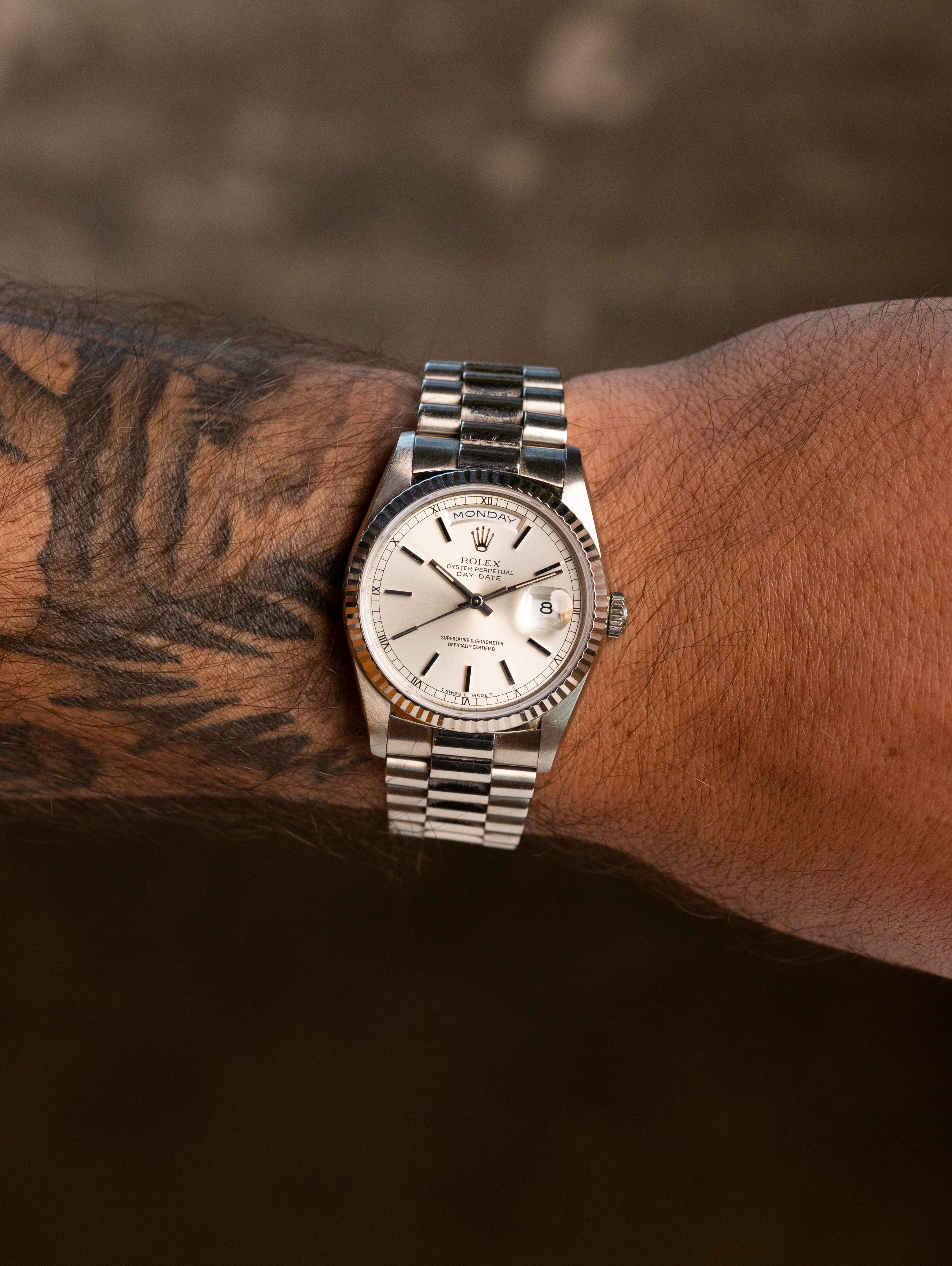 Rolex Day-Date Ref. 18239 - 'Double Quickset' Sunburst Silver Dial