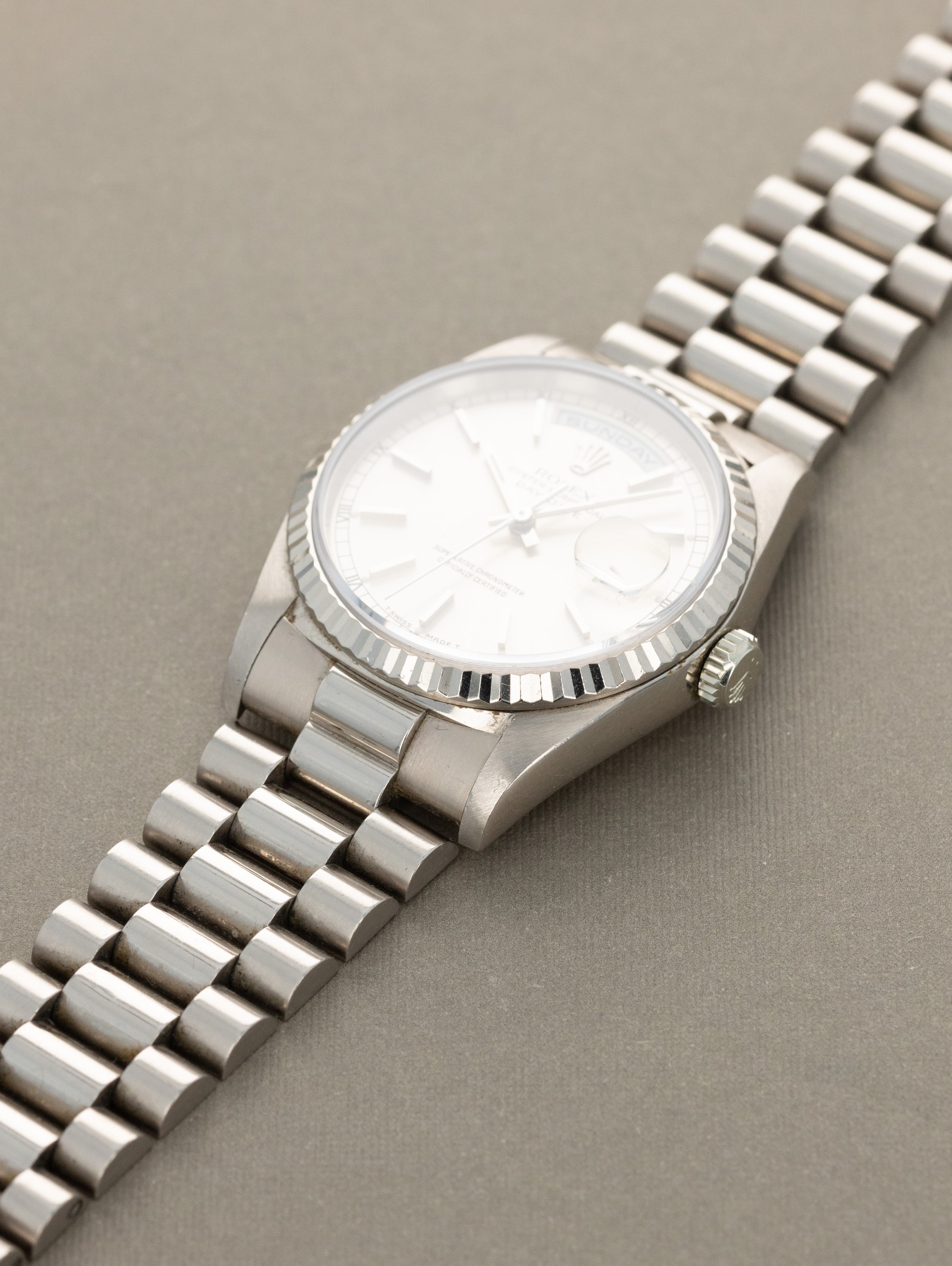 Rolex Day-Date Ref. 18239 - 'Double Quickset' Sunburst Silver Dial
