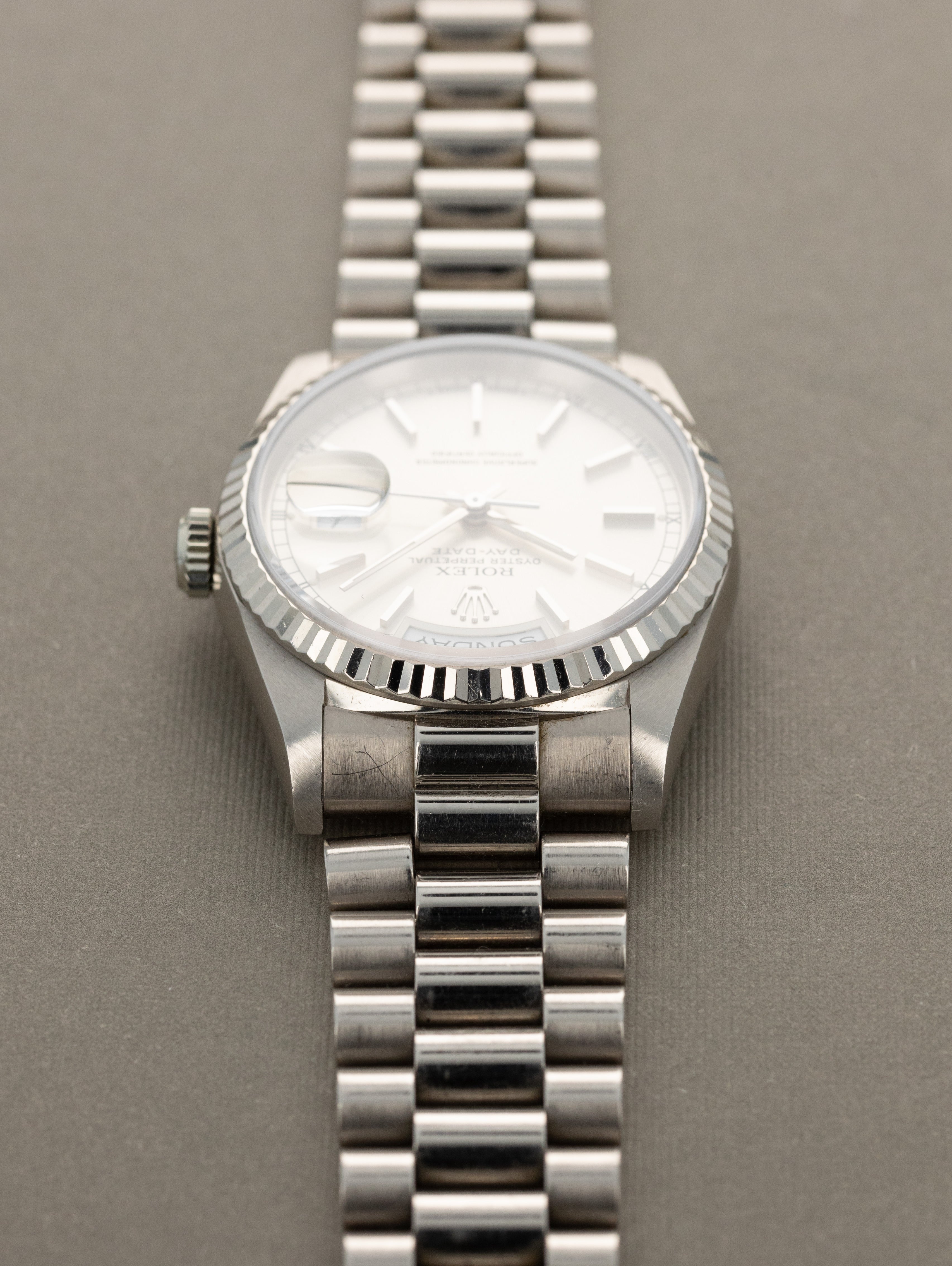 Rolex Day-Date Ref. 18239 - 'Double Quickset' Sunburst Silver Dial