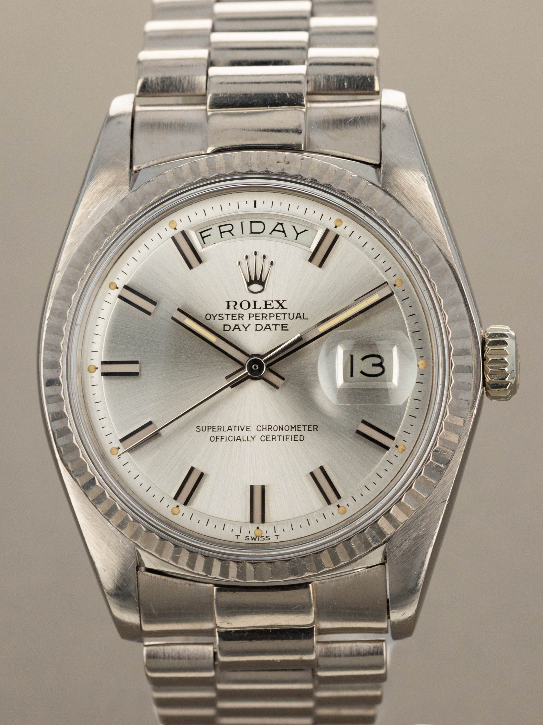 Rolex Day-Date Ref. 1803/9 - Sunburst Silver 'Wideboy' Dial Unpolished