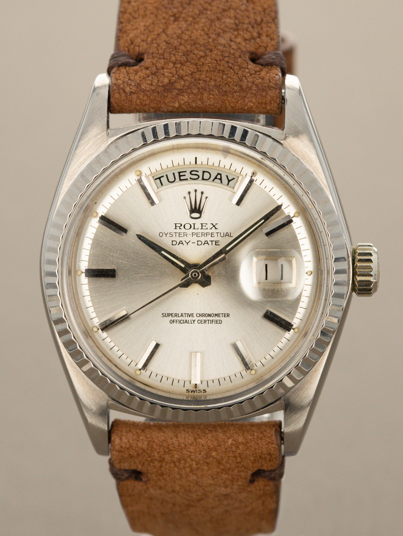 Rolex Day-Date Ref. 1803/9 - Sunburst Silver 'Swiss Only' Dial