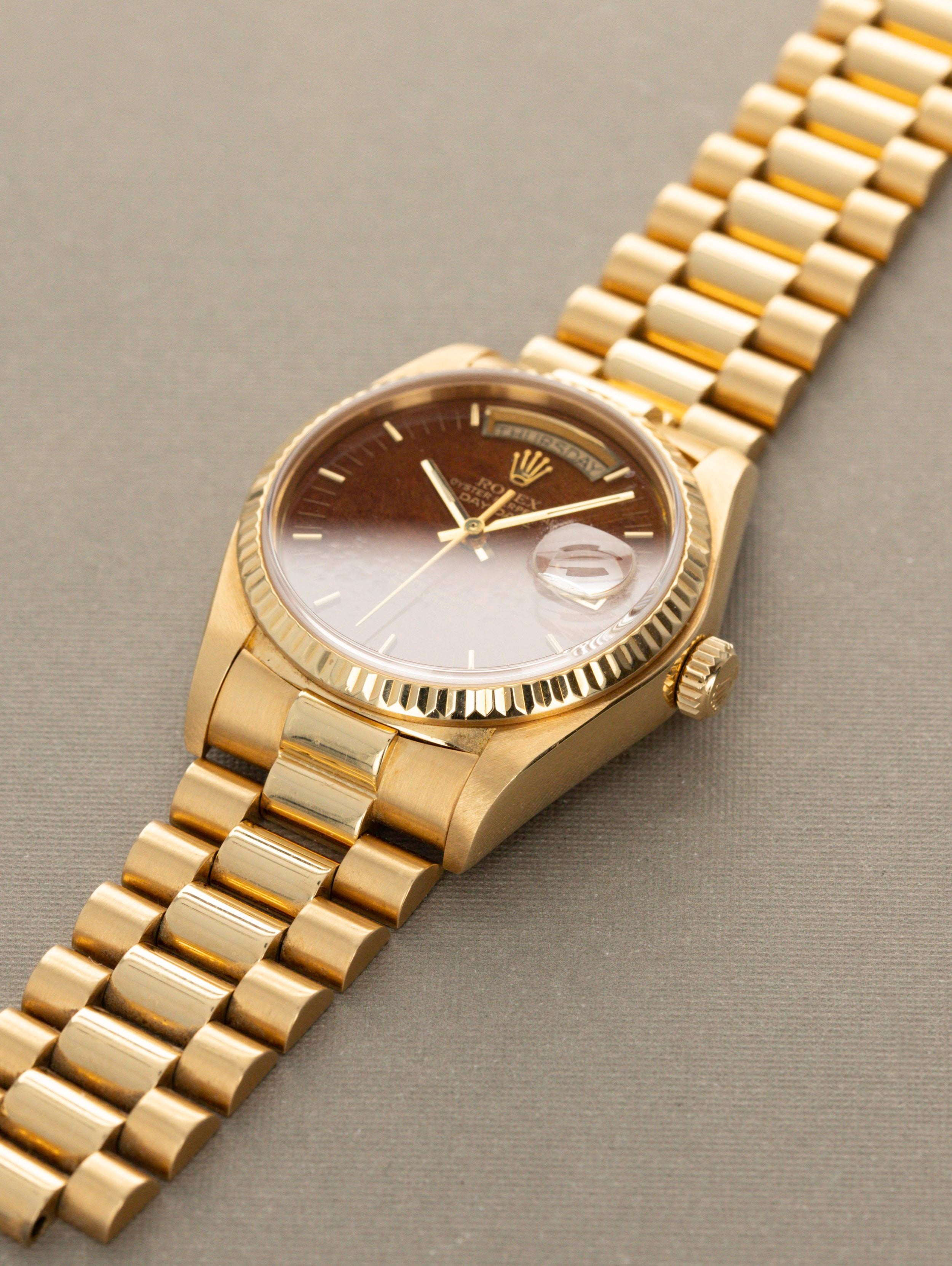 Rolex Day-Date Ref. 18038 - Wood Dial with RSC card