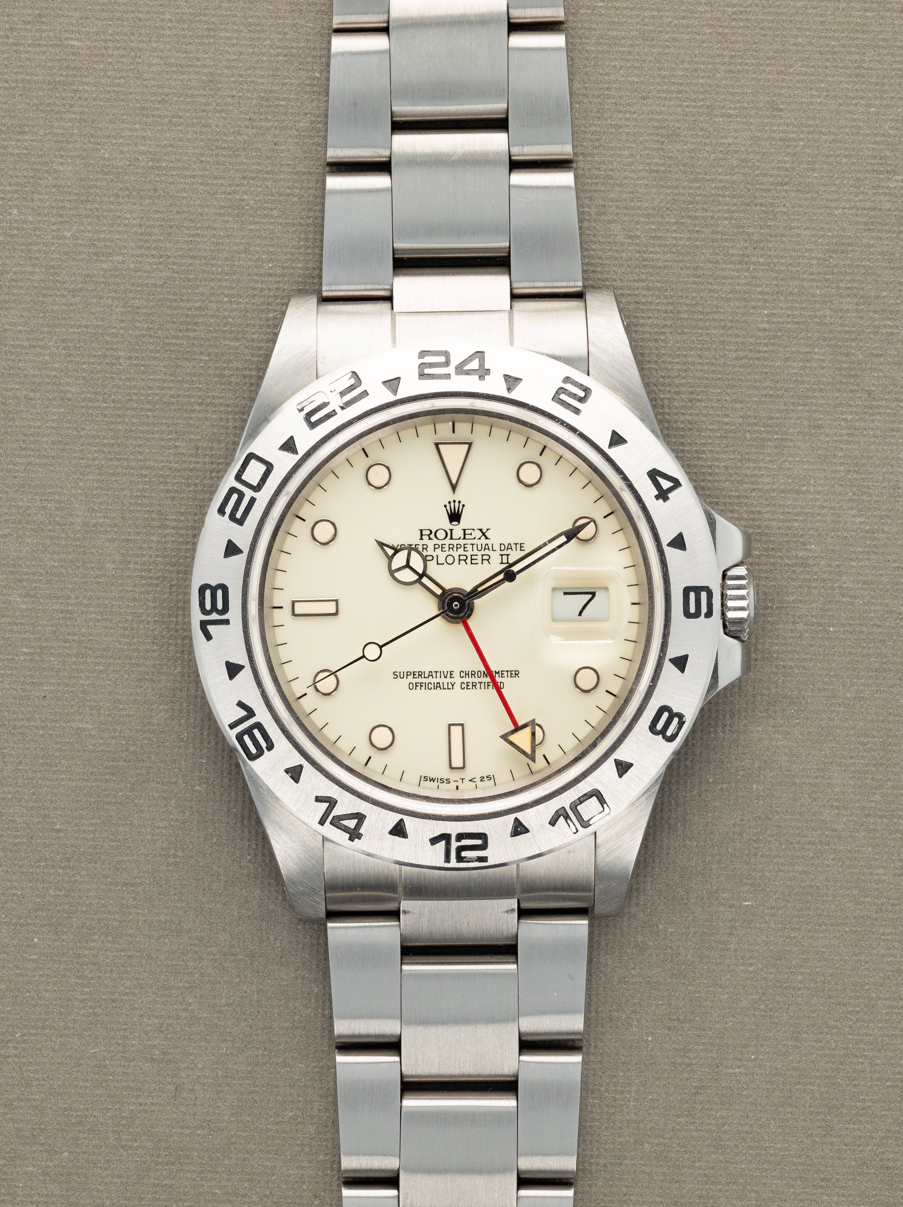 Rolex Explorer II Ref. 16550 - Cream 'Rail' Dial W/ Box & Papers