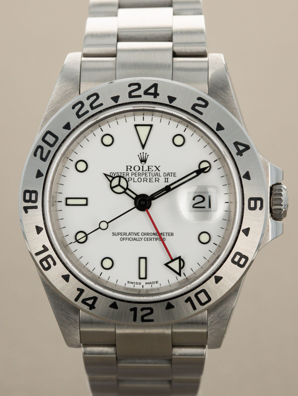 Rolex Explorer II Ref. 16570 - White 'Polar' Dial w/ Box & Papers