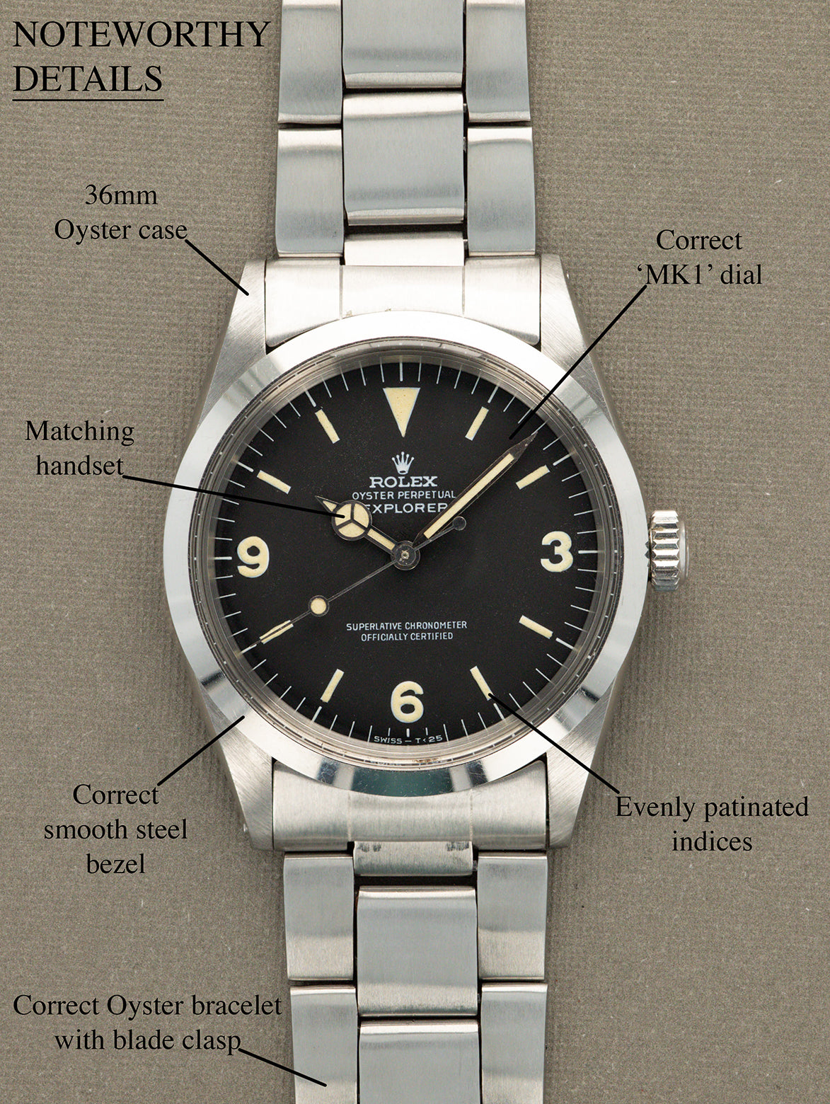 Rolex Explorer I Ref. 1016 - 'Frog Foot' Dial
