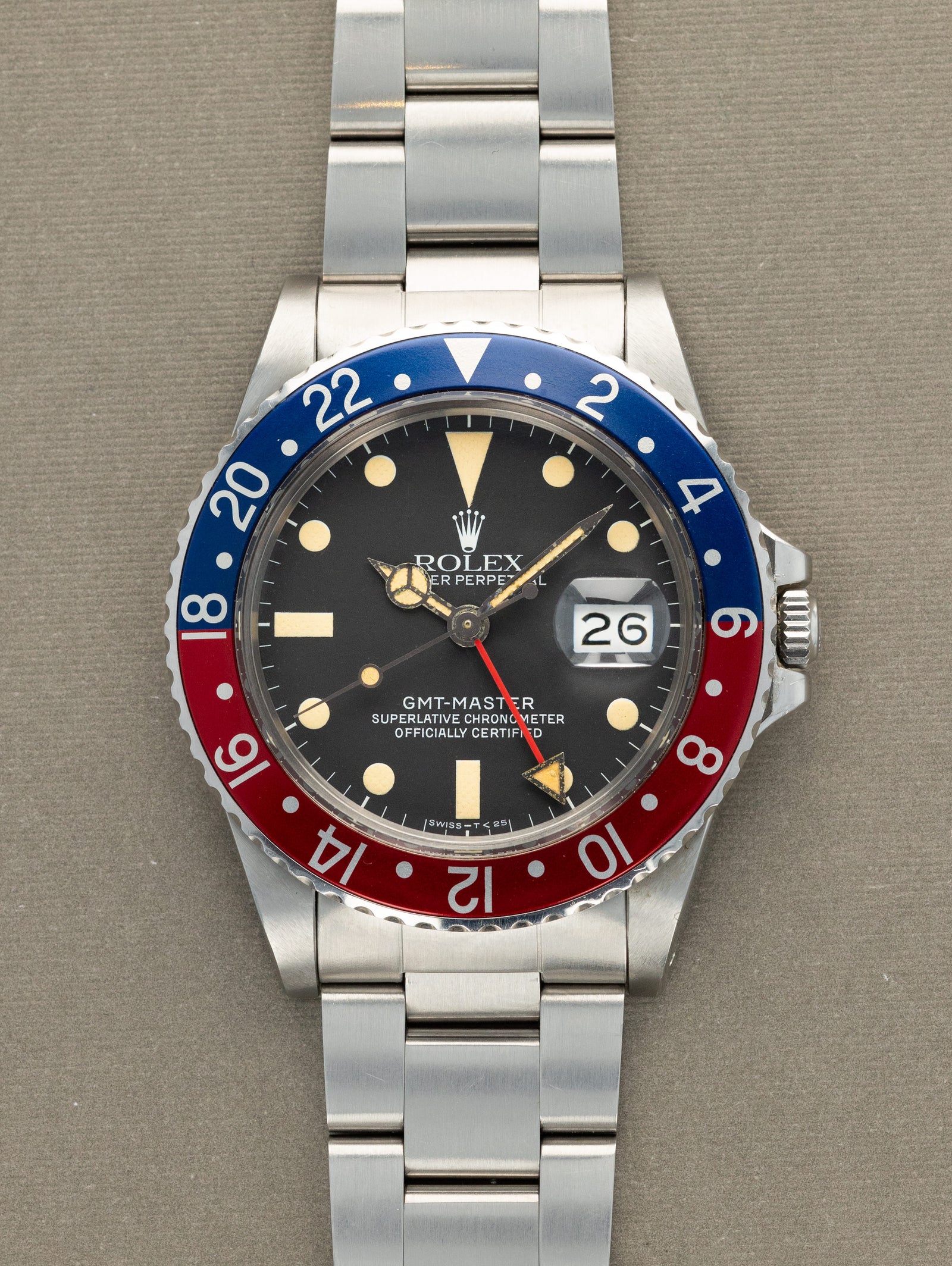 Rolex GMT-Master Ref. 16750 'Pepsi' - Transitional Matte Dial Caseback Sticker