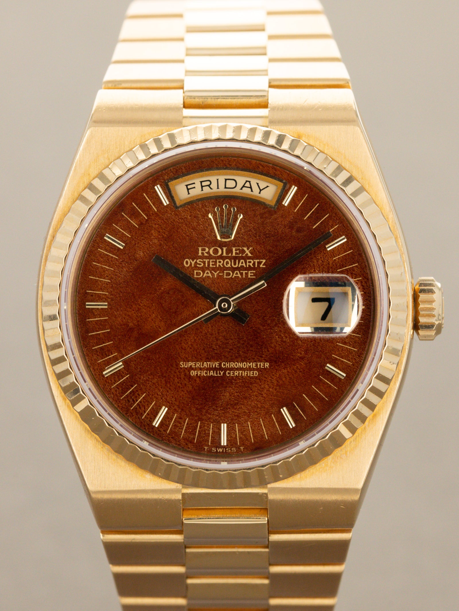 Rolex Oysterquartz Day-Date Ref. 19018N - 'Burlwood' Dial