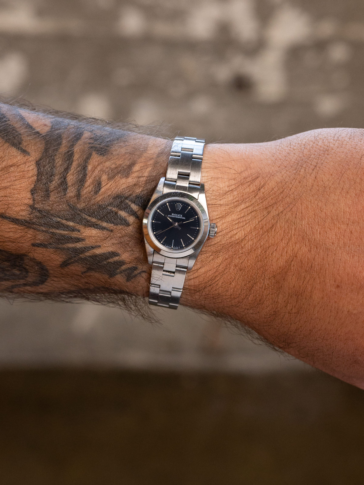Rolex Oyster Perpetual Ref. 67180 - Gloss Black Tritium Dial Unpolished