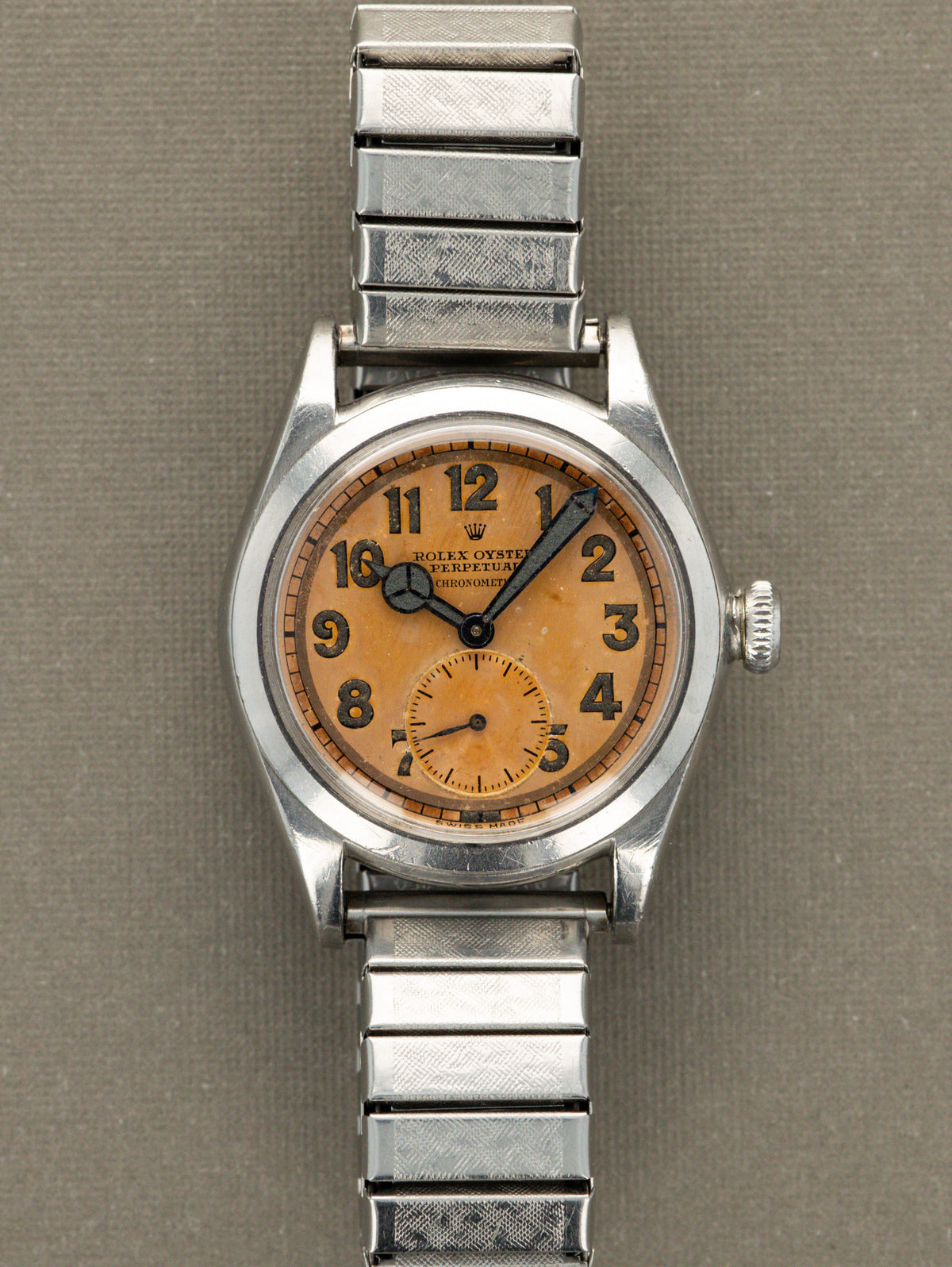 Rolex Oyster Perpetual 'Mid Size' Ref. 3767 - Silver 'Tangerine' Patina Dial