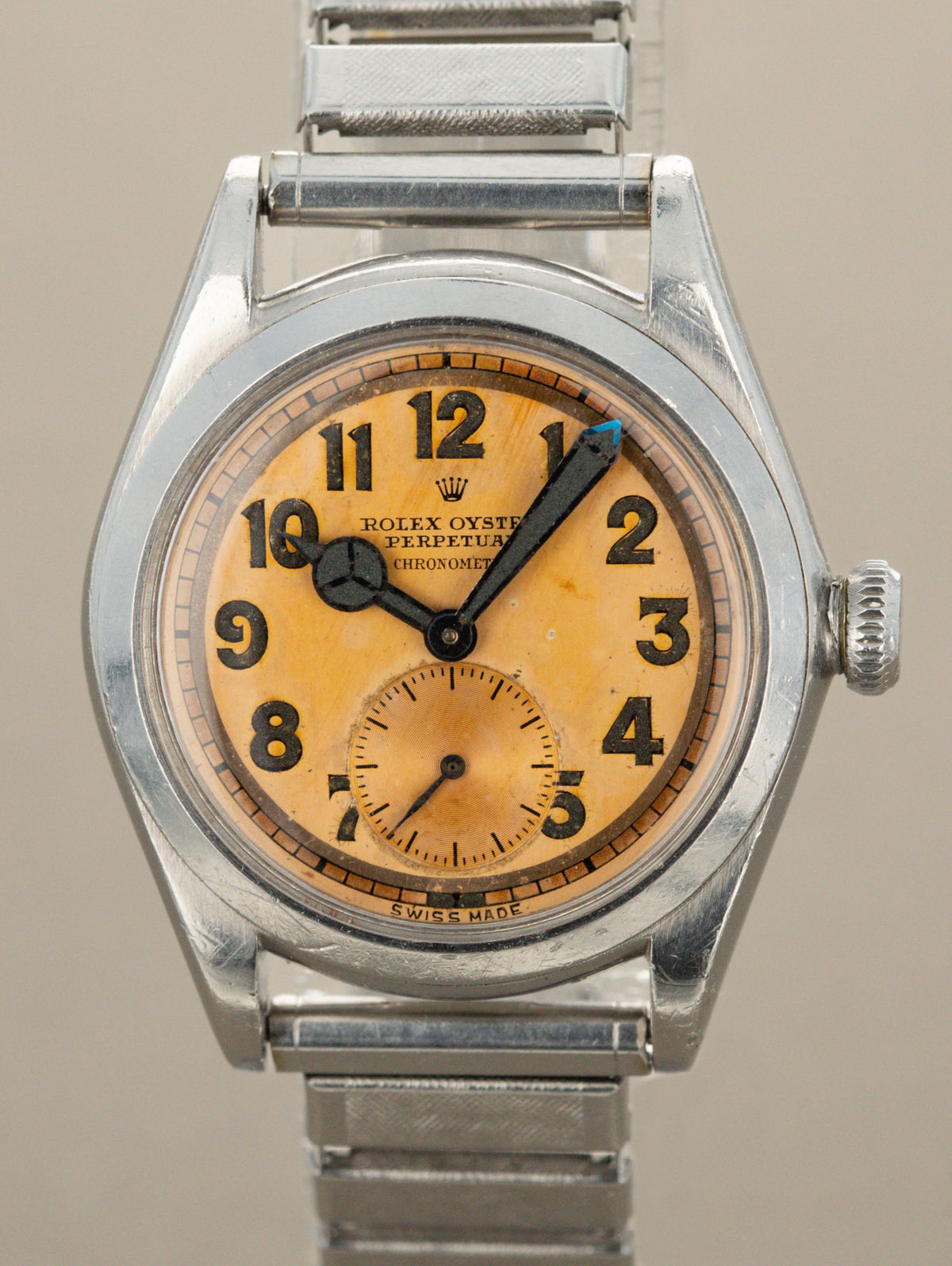 Rolex Oyster Perpetual 'Mid Size' Ref. 3767 - Silver 'Tangerine' Patina Dial