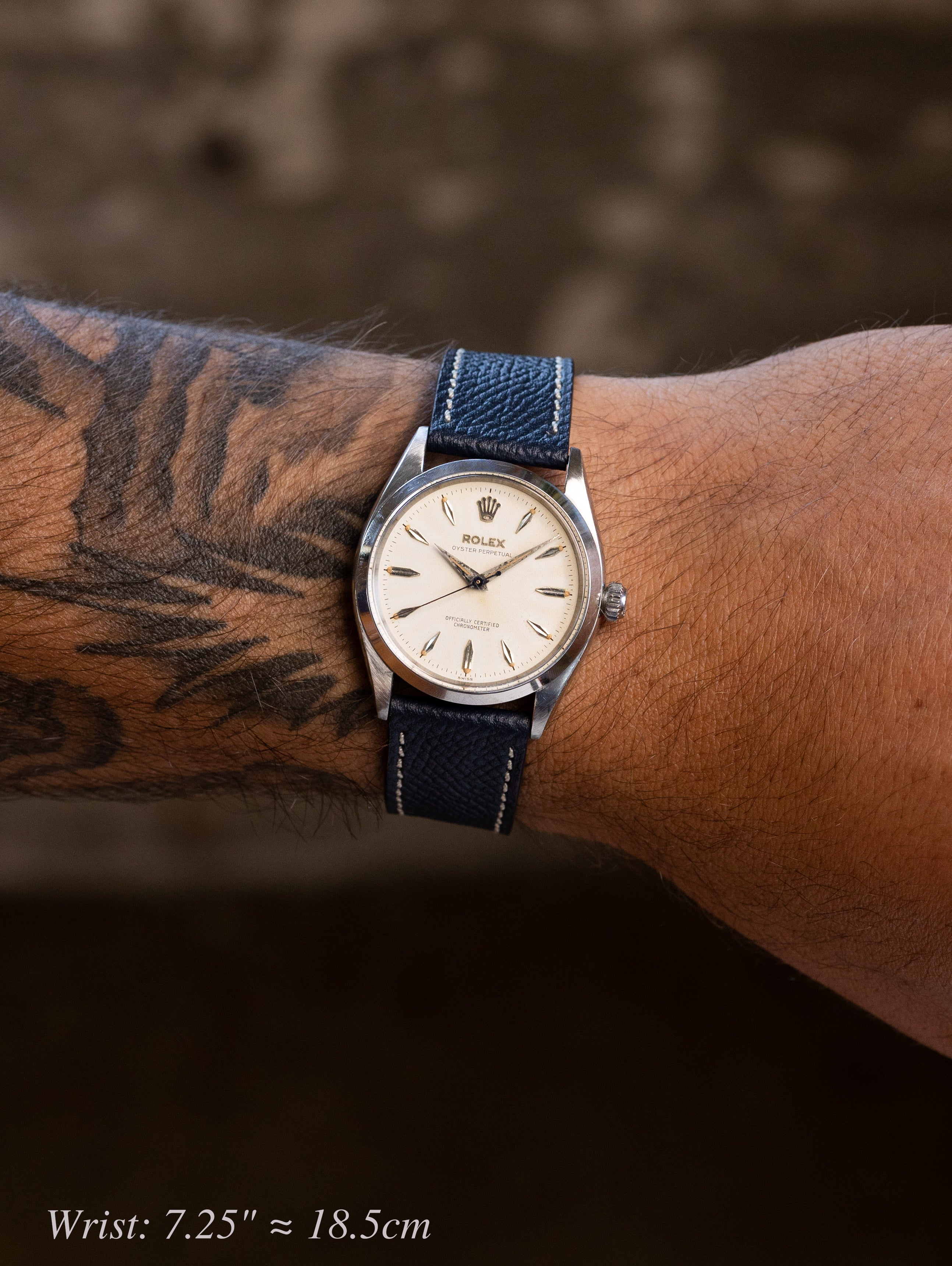 Rolex Oyster Perpetual Ref. 6564 - 'Satin' White Patina Dial
