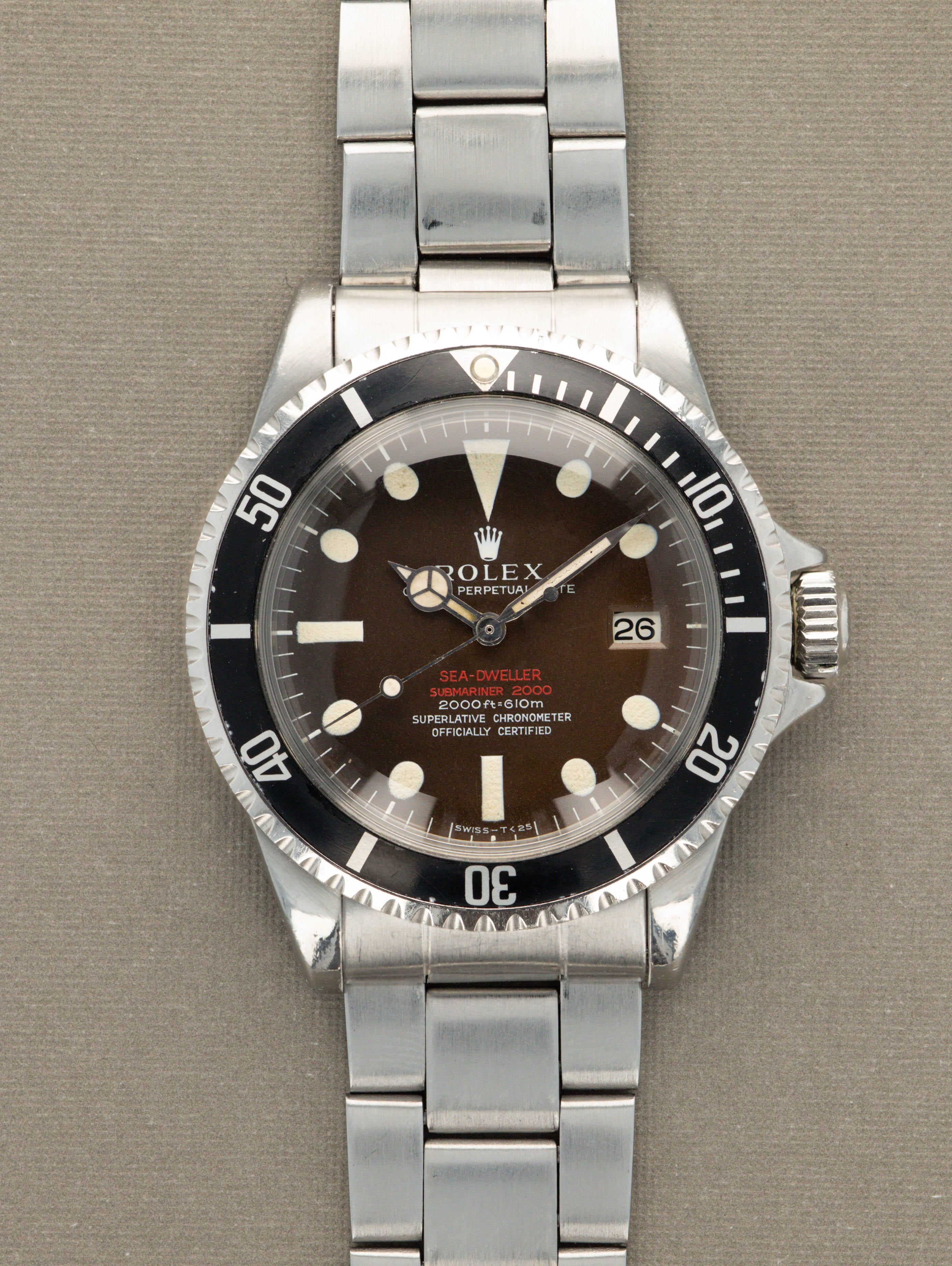 Rolex Sea-Dweller Ref. 1665 'Double Red' - Patent Pending 'Thin Case' With 'Tropical' Dial