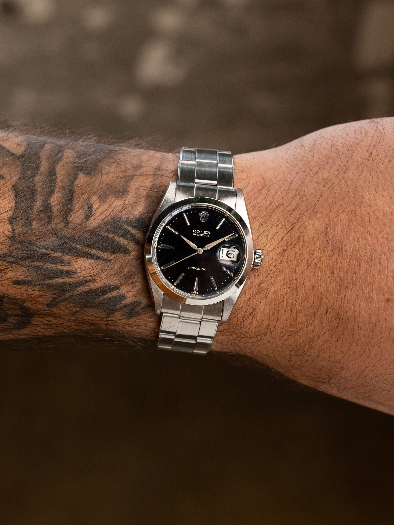Rolex Oysterdate Precision Ref. 6694 - Black 'Gilt' Dial Unpolished w/ Caseback Sticker