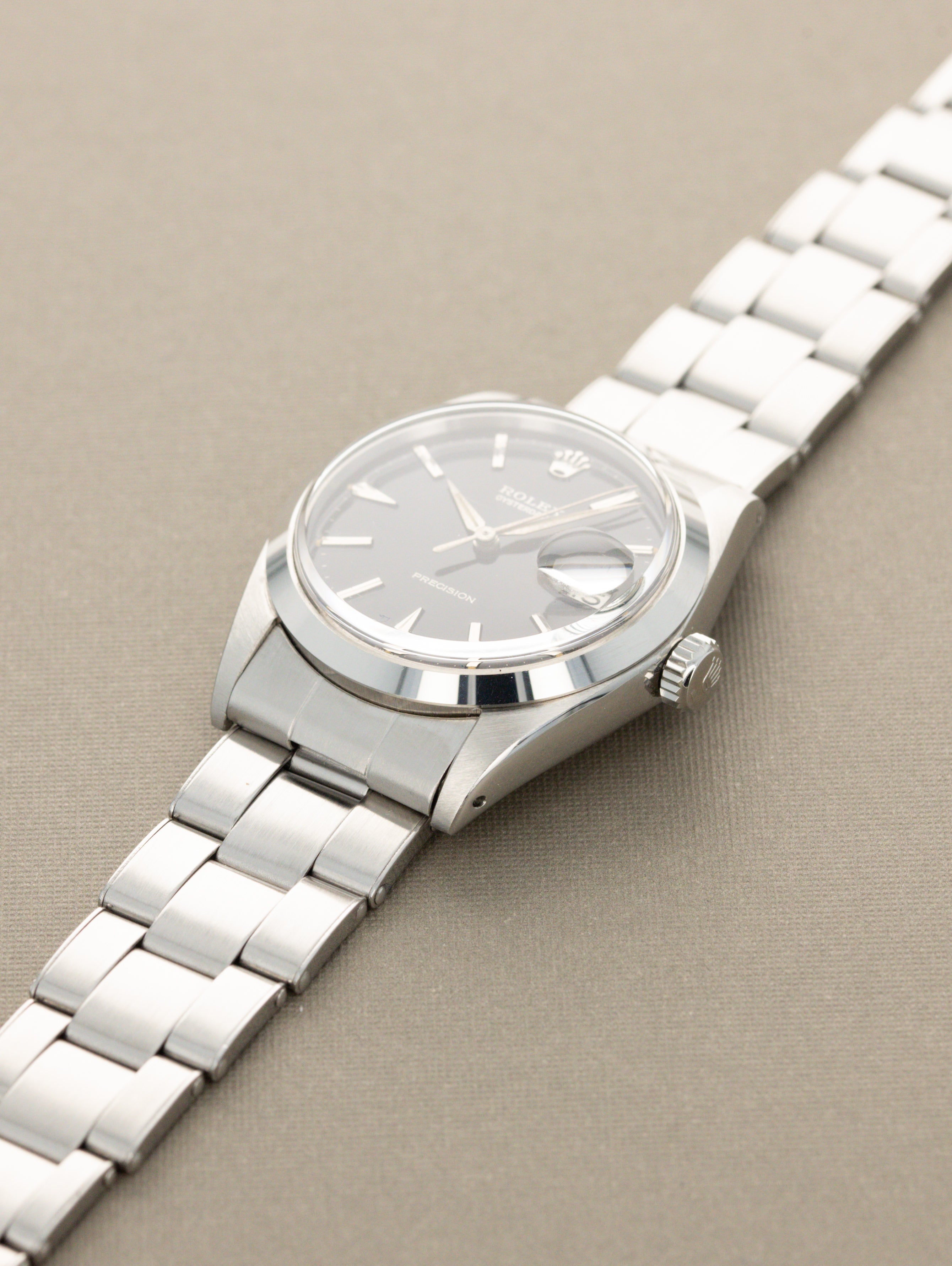 Rolex Oysterdate Precision Ref. 6694 - Black 'Gilt' Dial Unpolished w/ Caseback Sticker