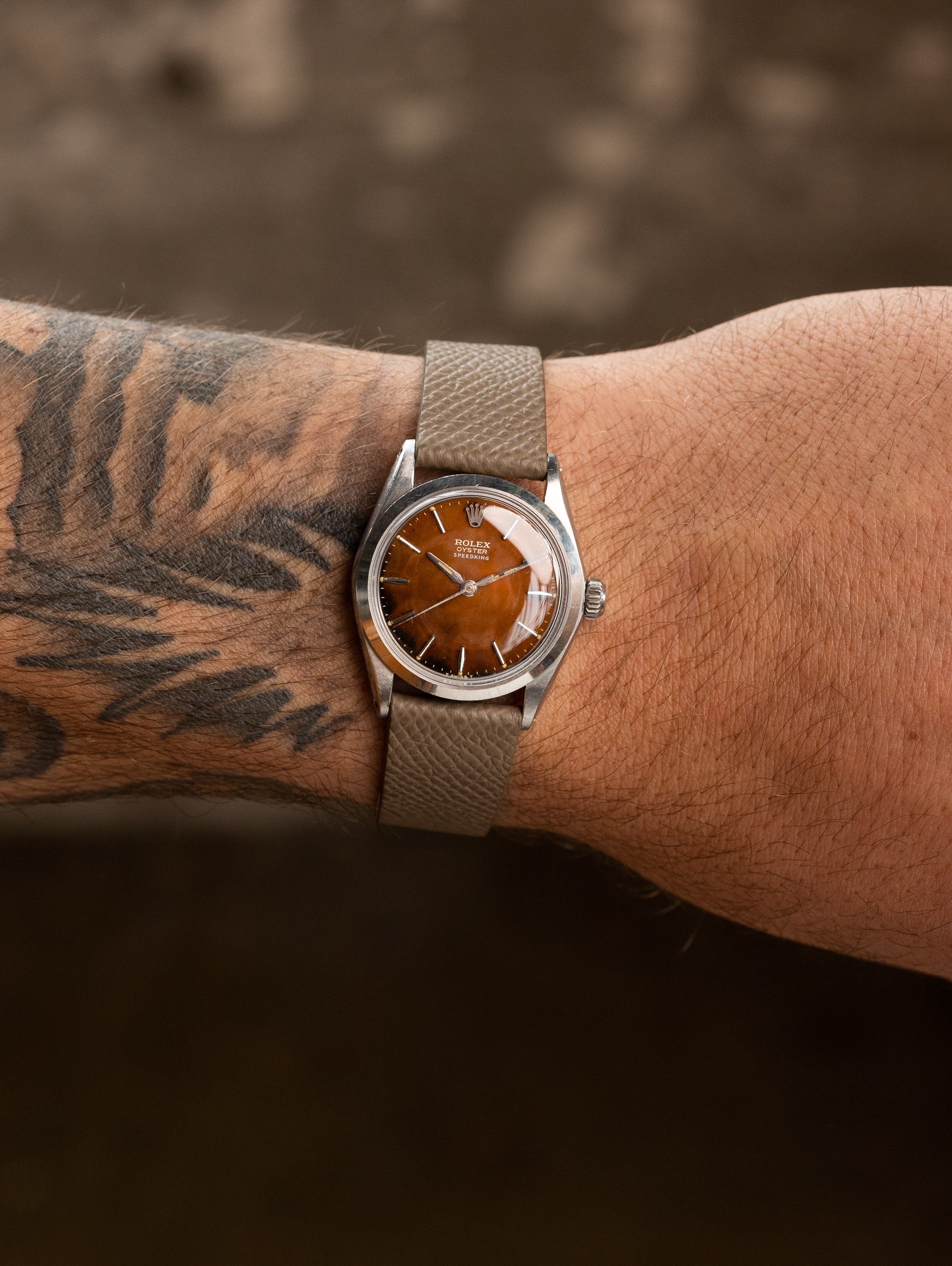 Rolex Oyster Speedking Ref. 6430 - 'Tropical' Gilt Dial Unpolished