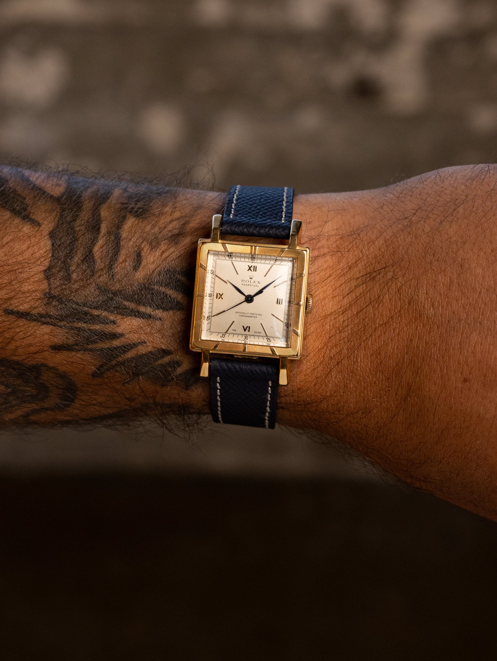 Rolex Square 'Perpetual' Dress Watch - Satin Silver Dial